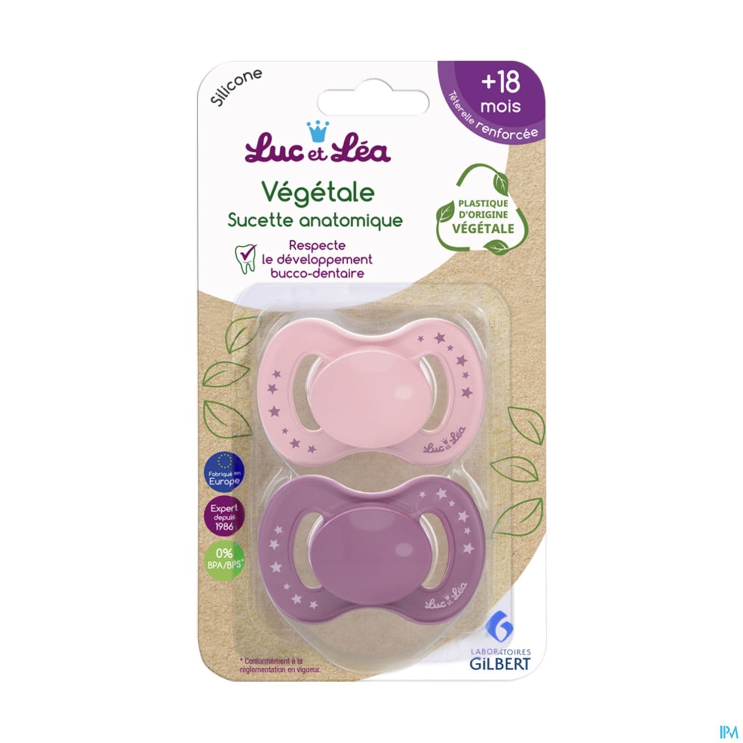Luc Et Lea Sucette Anatomique Bio Fille +18m X2 — Pharmacie Du Lilas