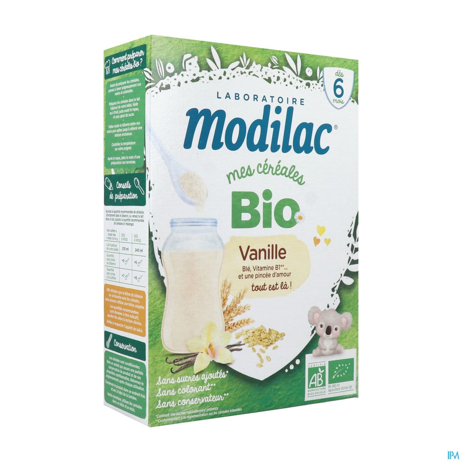 MODILAC CEREALE BIO VANILLE 250G — Pharmacie Parc Lann