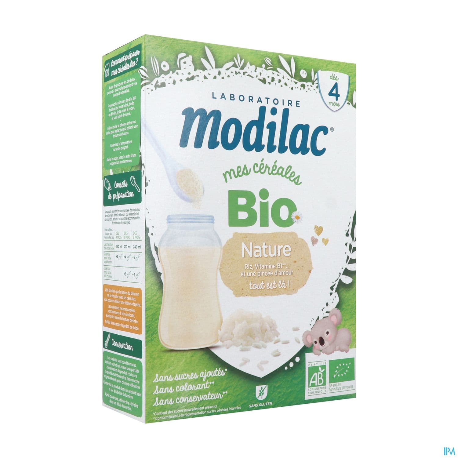 MODILAC CEREALE BIO NATURE 250G — Pharmacie saint-Gilles Paris