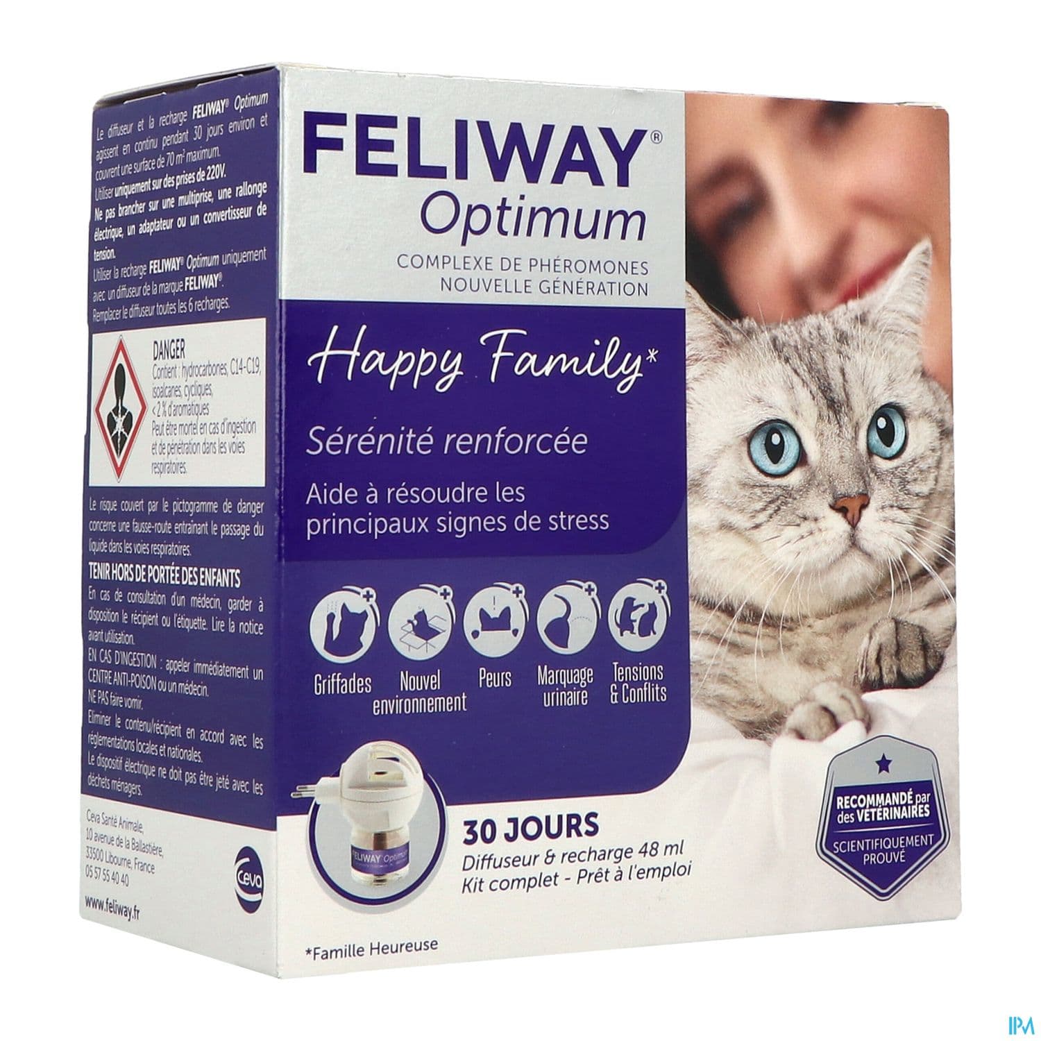 FELIWAY OPTIMUM DIFF+RECH 30J 48ML — Pharmacie Villenave Rocade