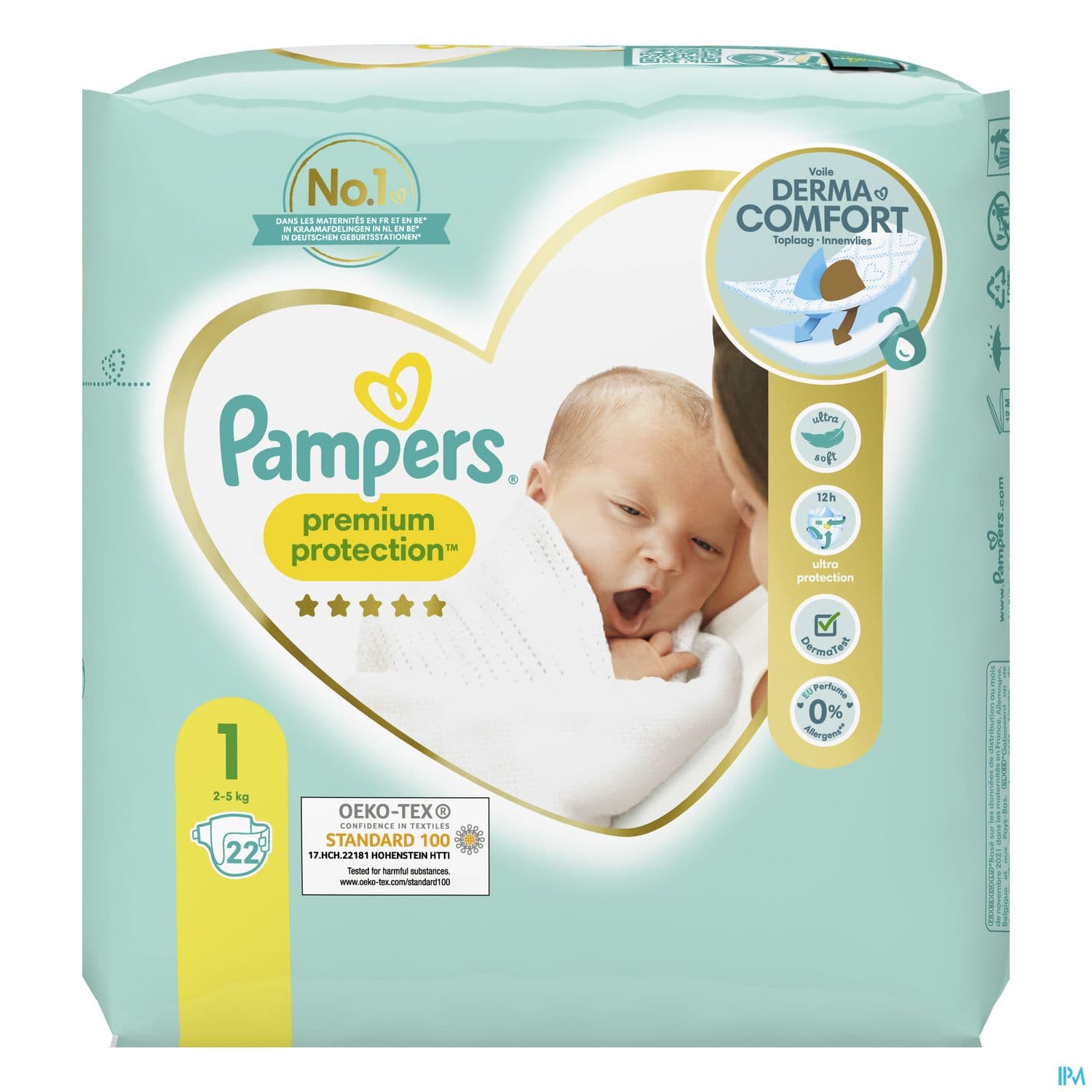 COUCH PAMPERS PREMIUM PROT T1 X22 — Pharmacie Centrale de l'Est
