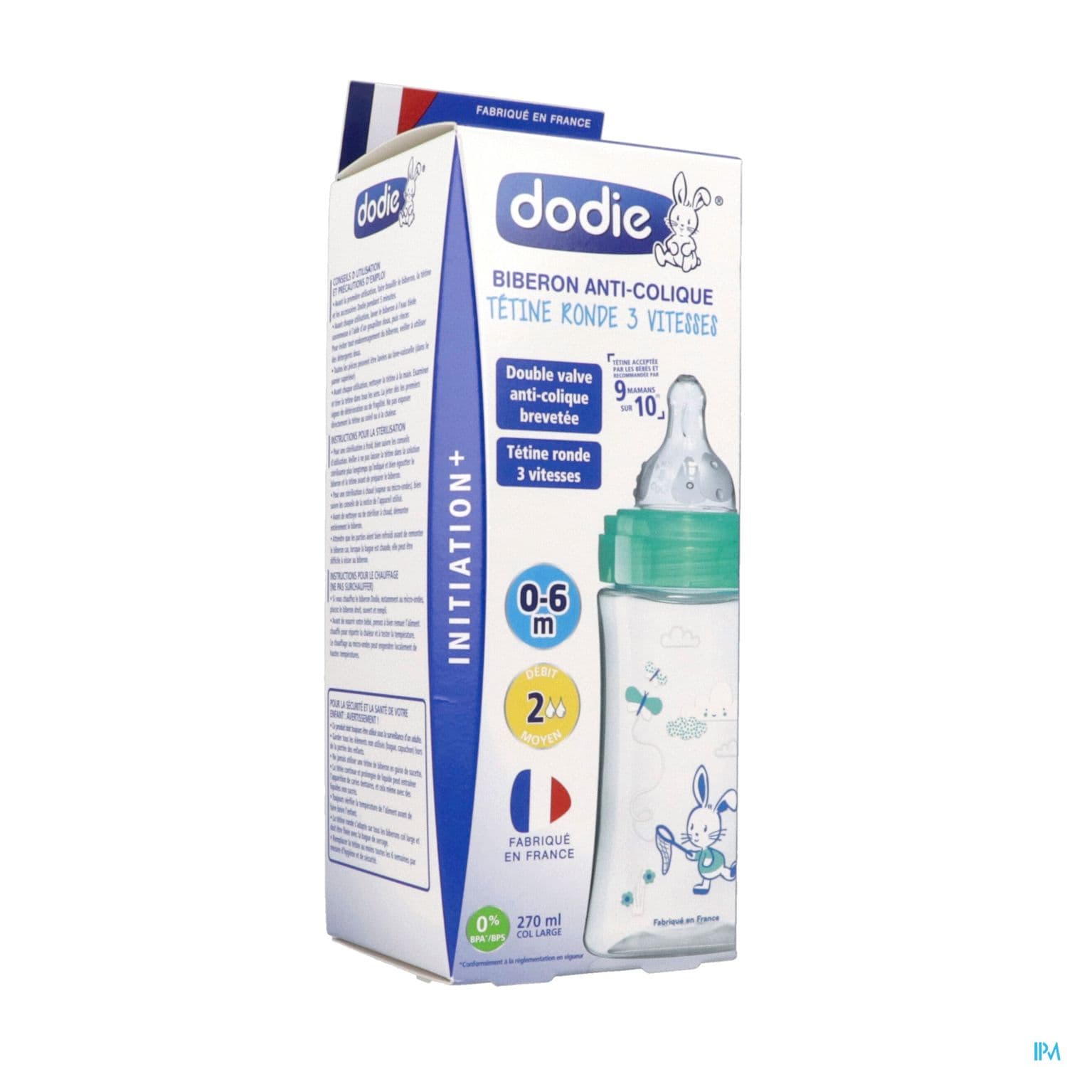 DOD BIB INIT+270ML VERT VALEN 0-6M — Pharmacie Parc Lann
