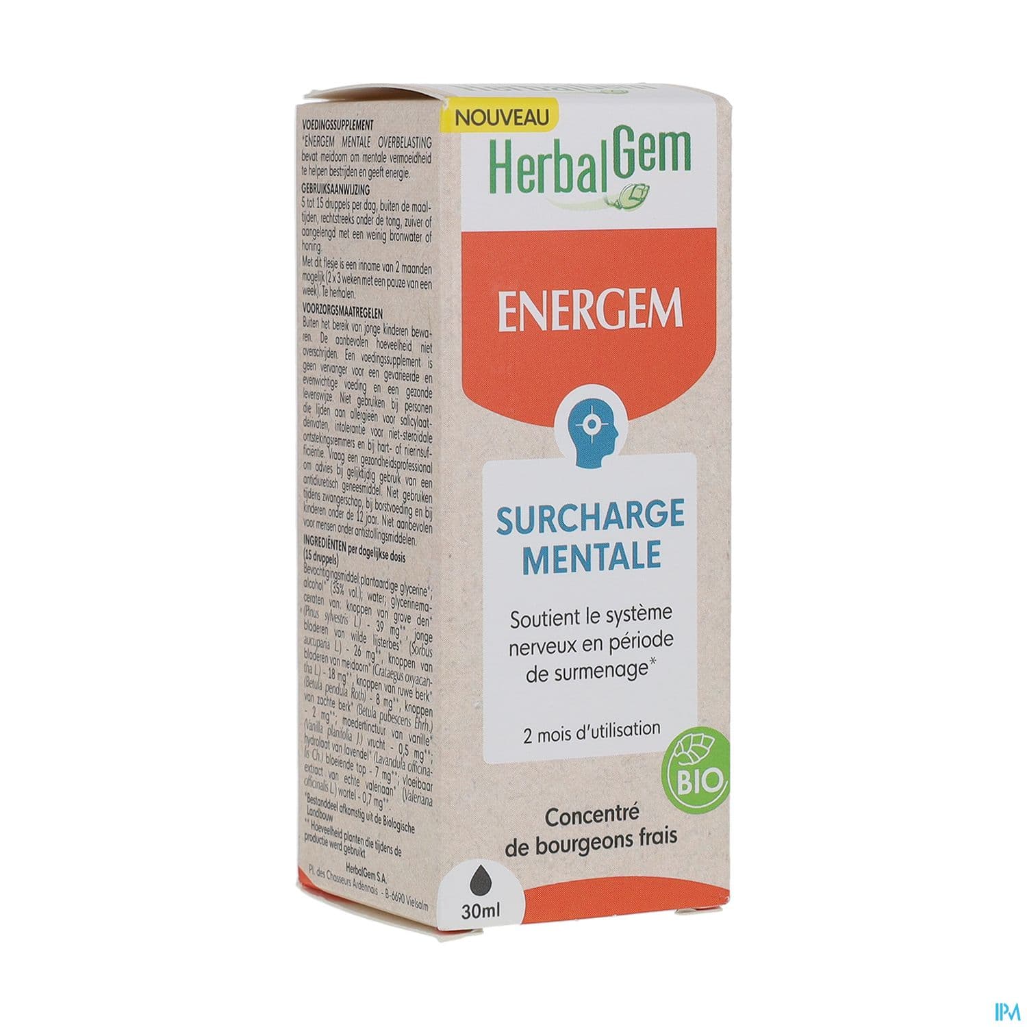 HERBALGEM ENERGEM SURCH MENT 30ML — Pharmacie Rocade by Nexum