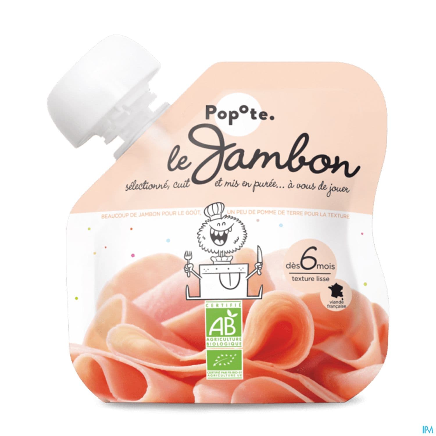 POPOTE PUREE JAMBON MORCEAUX 60G — Pharmacie saint-Gilles Paris