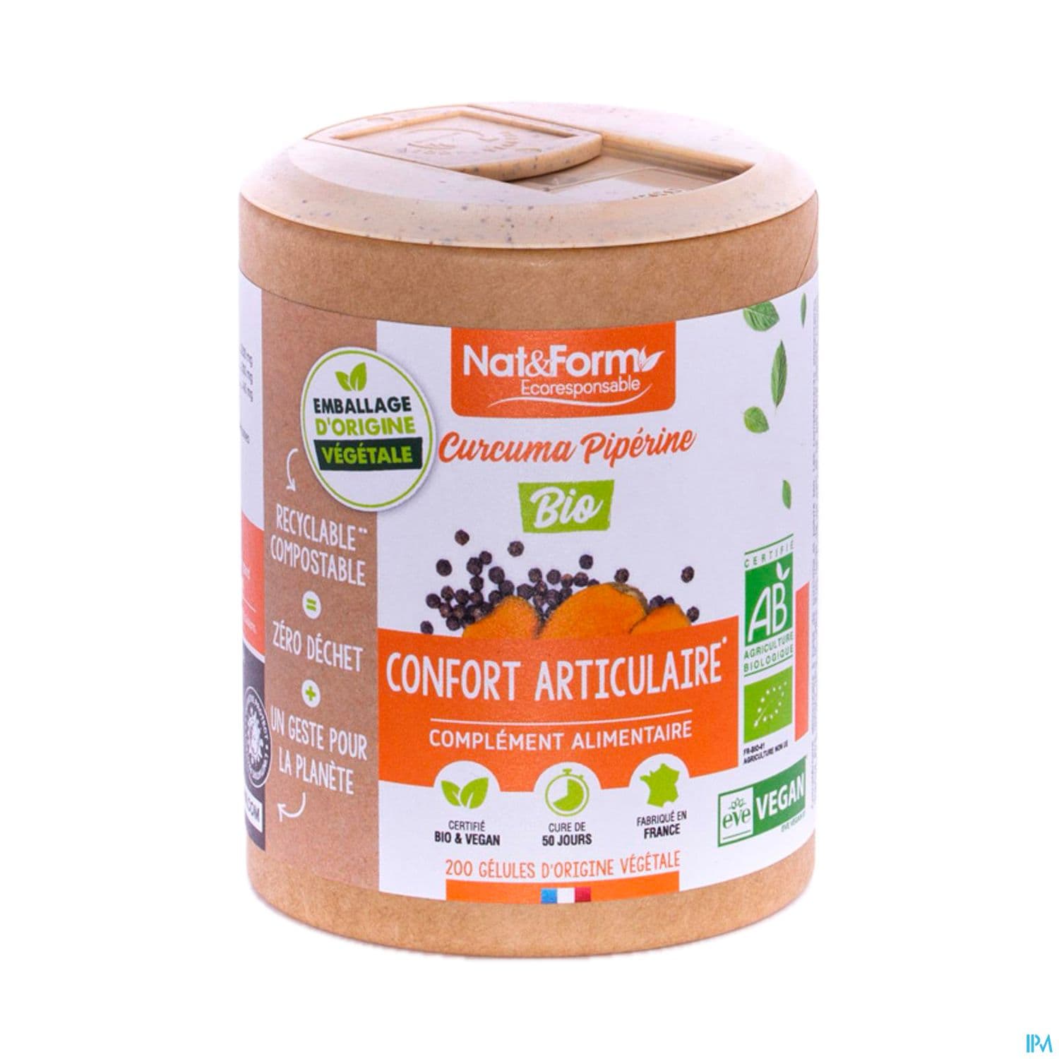Nat Et Form Ecoresponsable Curcuma Piperine Bio Gelule Vegetale 200 — Pharmacie Marie Stuart