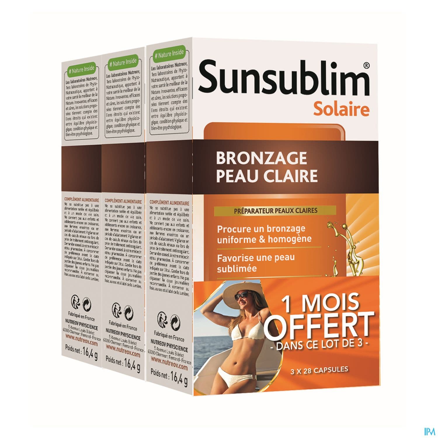 Nutreov Sunsublim Bronzage Peau Claire Capsule 28 X3