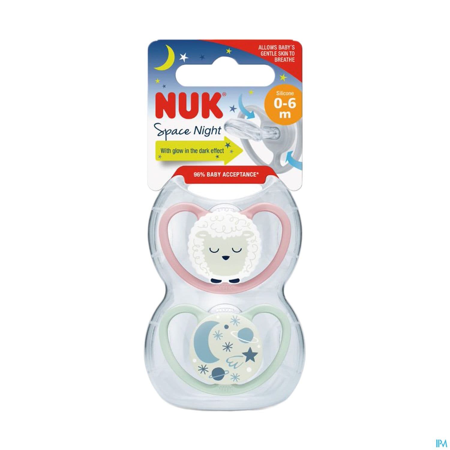 SUCET NUK SILIC NUIT 0-6M FILLE 2 — Pharmacie du Grand Vitrolles