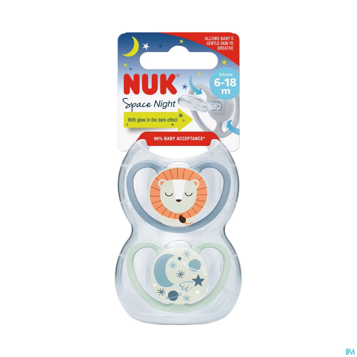 SUCET NUK SILIC NUIT 6-18M GARC 2 — Pharmacie des Allées