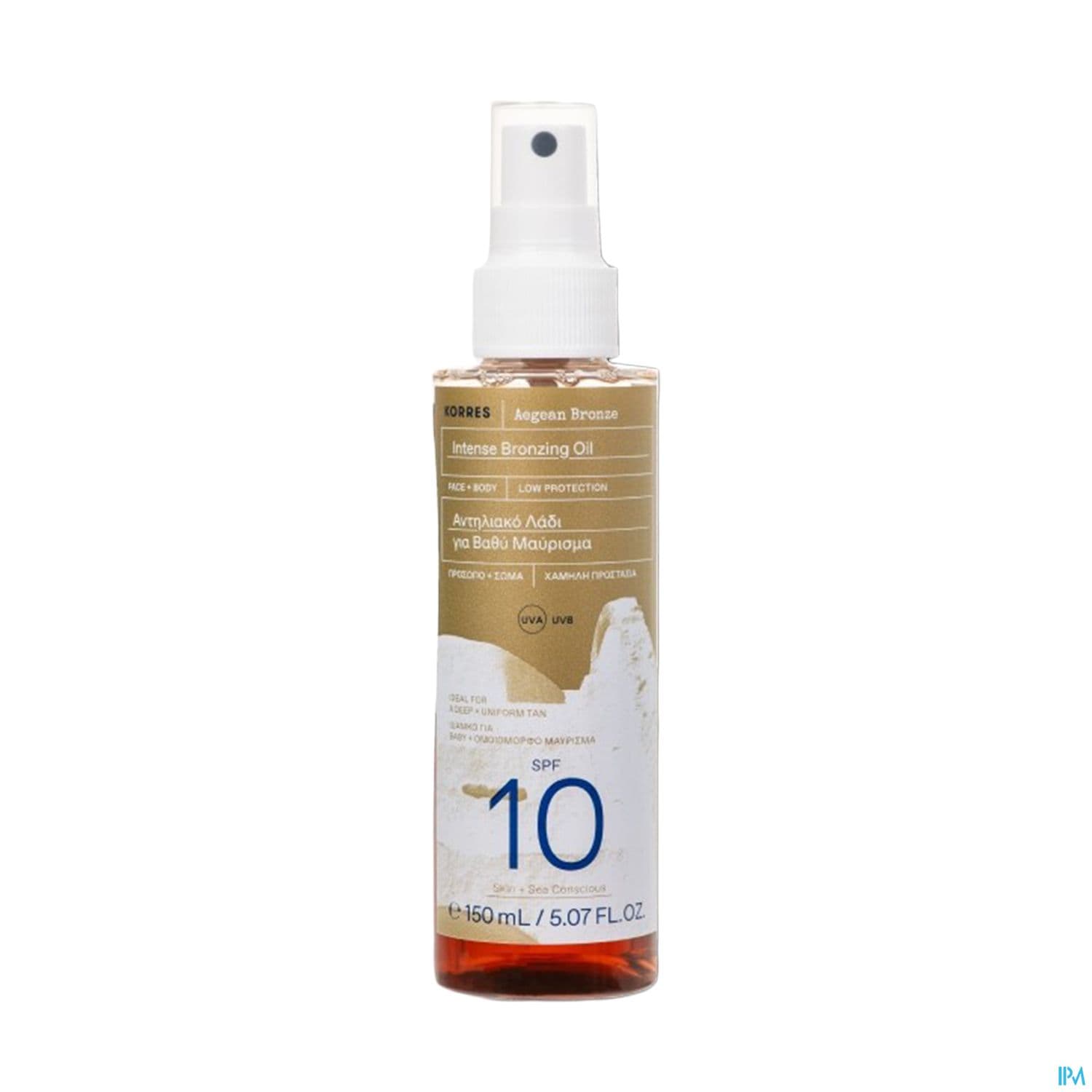Korres Huile Bronzante Aegean Spf10 150ml — Pharmacie Européenne 24/24 de la place de clichy