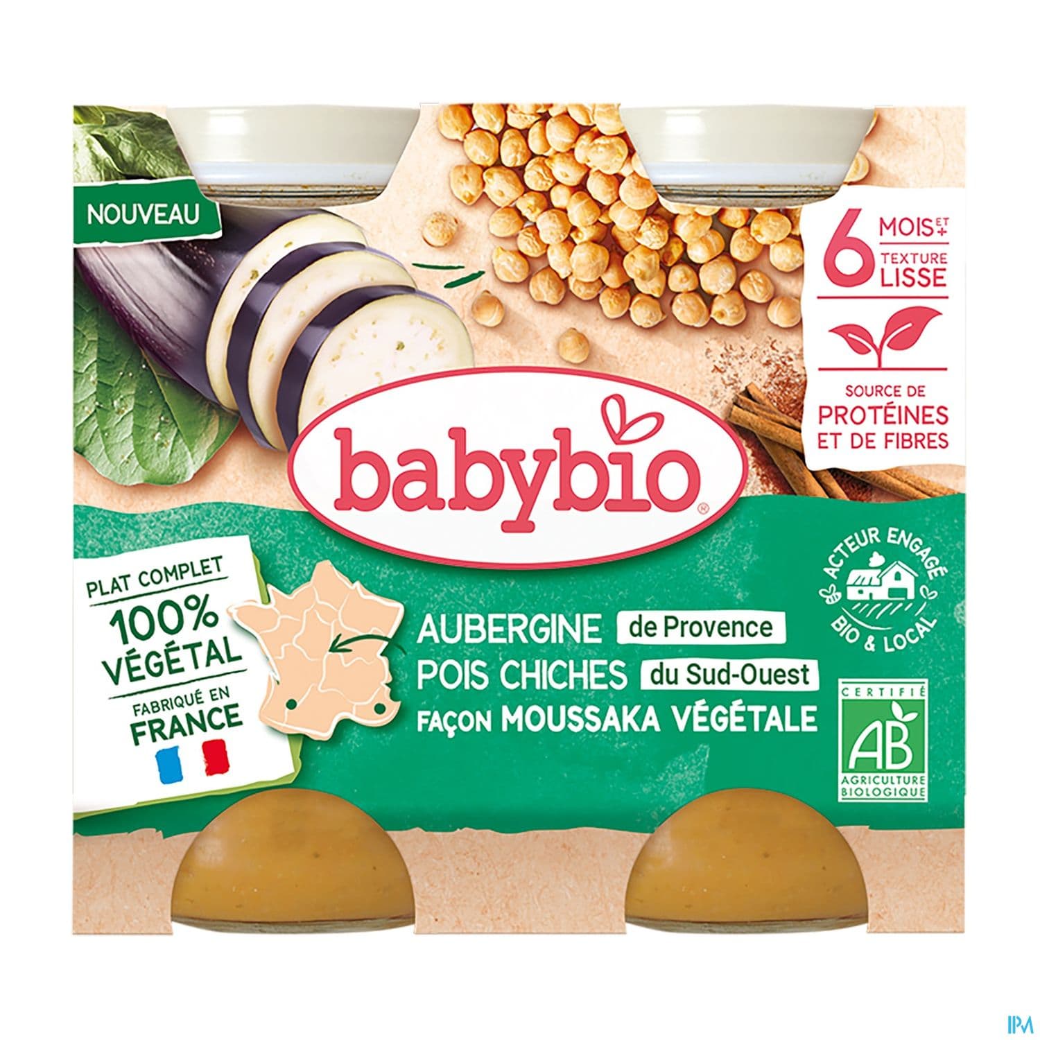 BABYBIO MENU AUBER/POIS CHI 2X200G — Pharmacie Belgrand Tenon