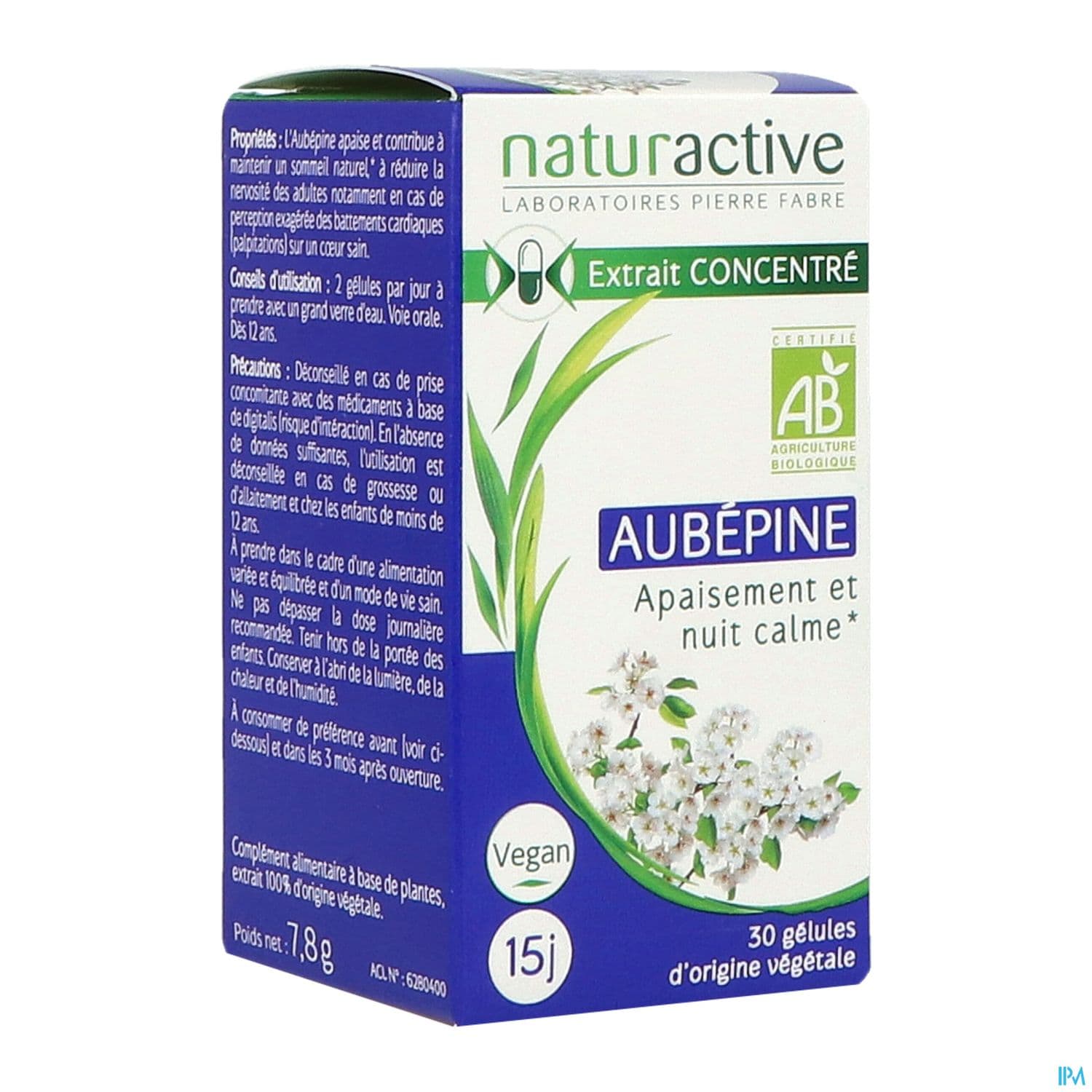 NATURACTIVE AUBEPINE BIO GELUL 30 — Pharmacie du Vieux Montreuil