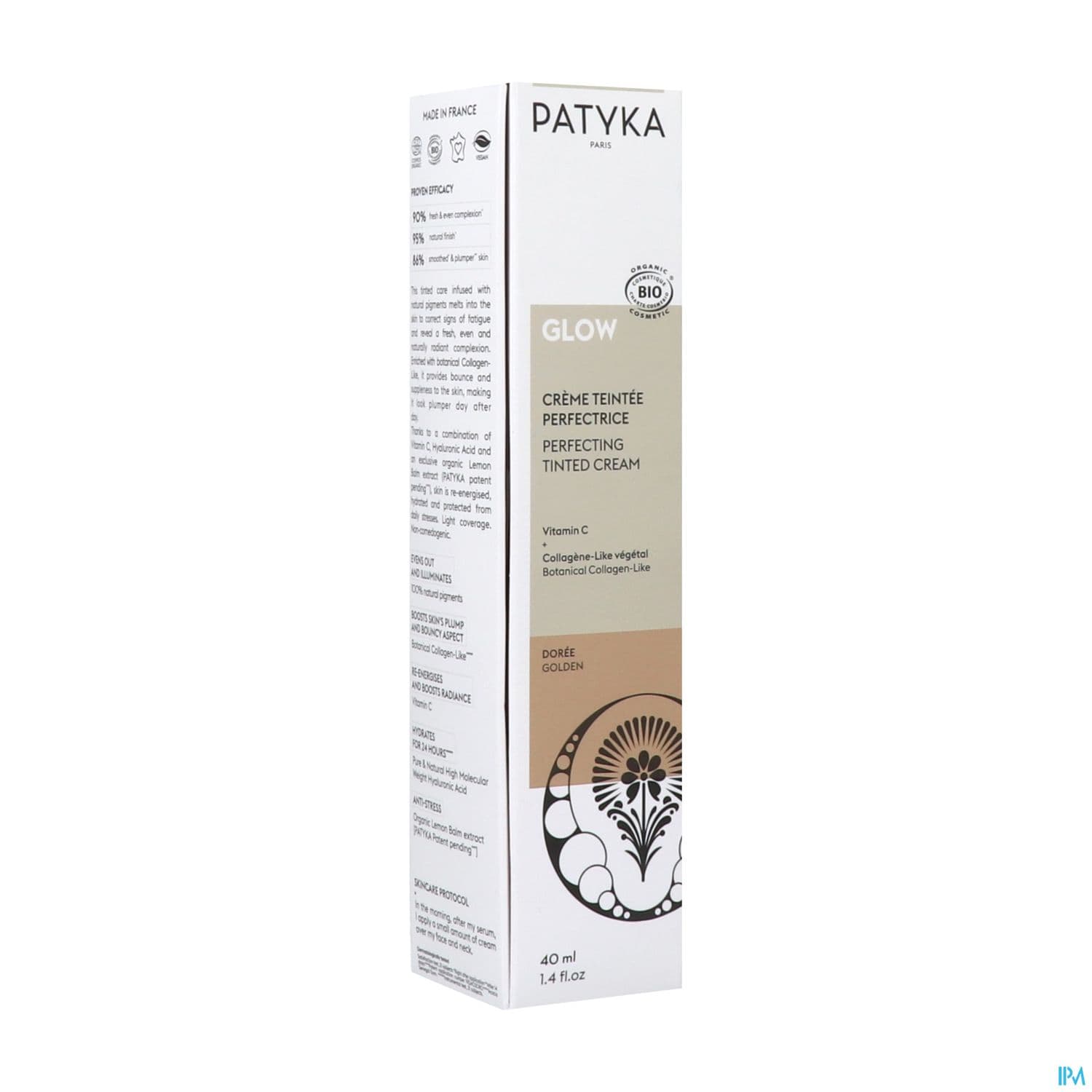 Patyka Glow Creme Teintee Perfectrice Doree Bio 40ml — Pharmacie de Vienne Blois