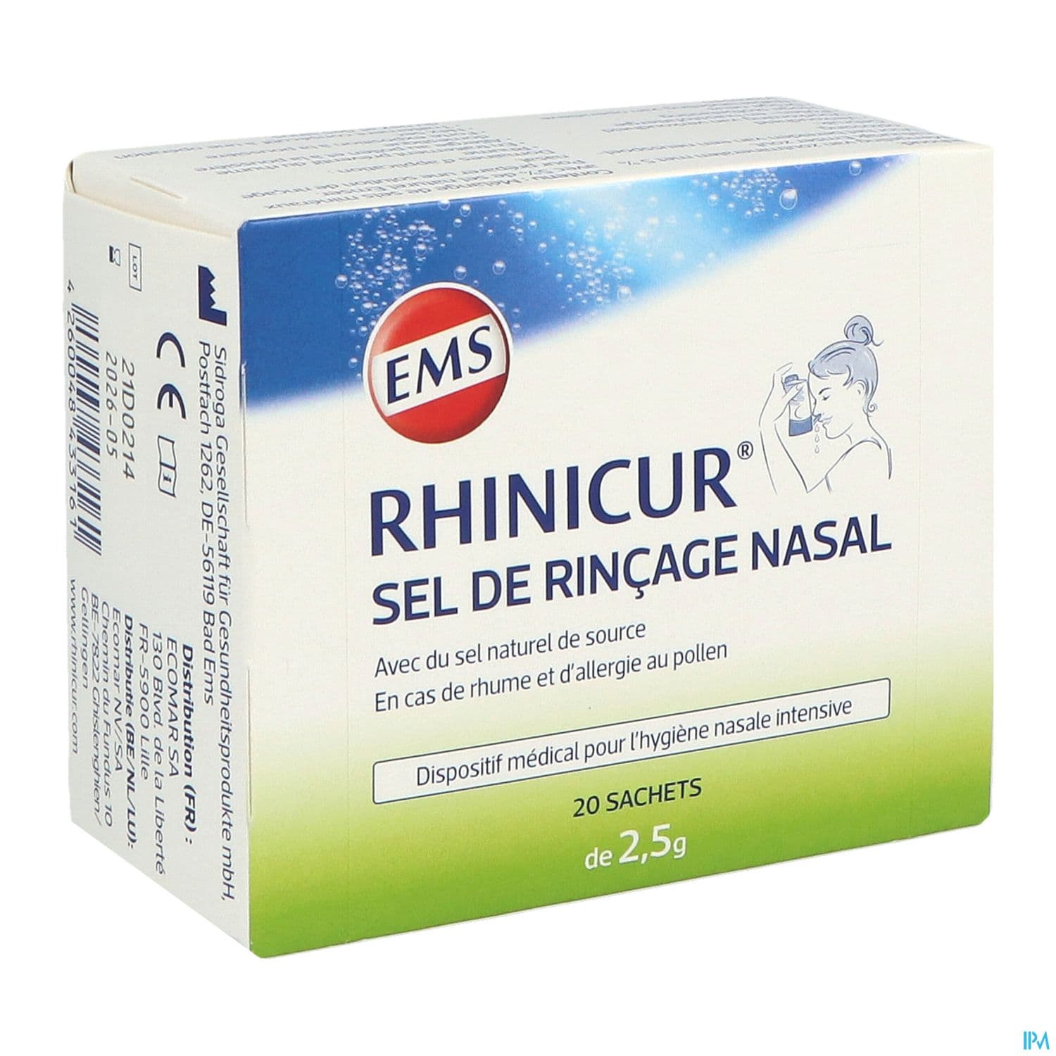 Rhinicur Sel De Rincage Nasal Sachet 2g5 20 — Pharmacie Pharmavance Puteaux