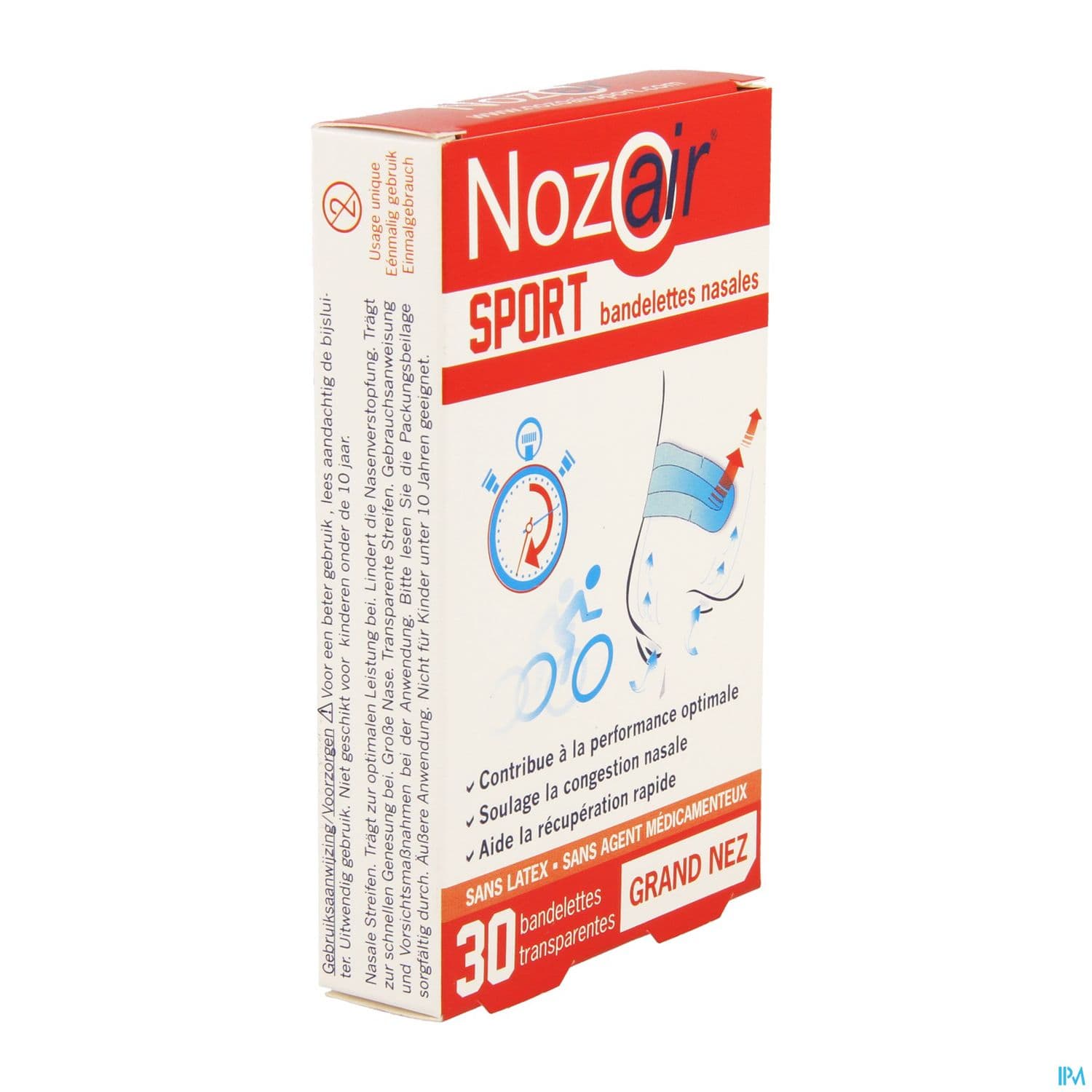 Cooper Nozoair Sport Bandelette Nasale Grand Nez 30 — PHARMACIE DE LA GARE Nancy