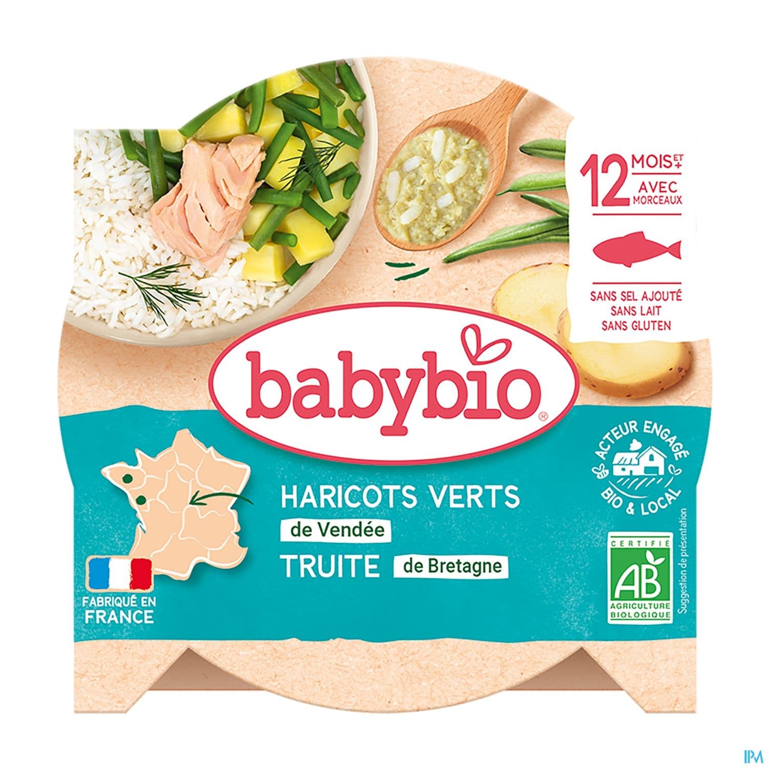 Babybio Cocotte De Haricots Verts Des Hauts De France Truite De Bretagne A l'aneth 12m Assiette 230g — Pharmacie du Grand Vitrolles