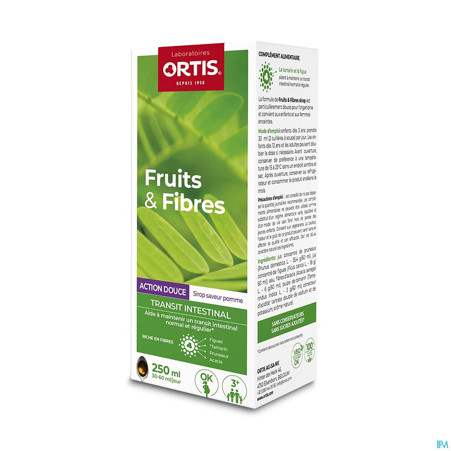 Ortis Fruits Fibres Action Douce Sirop 250ml