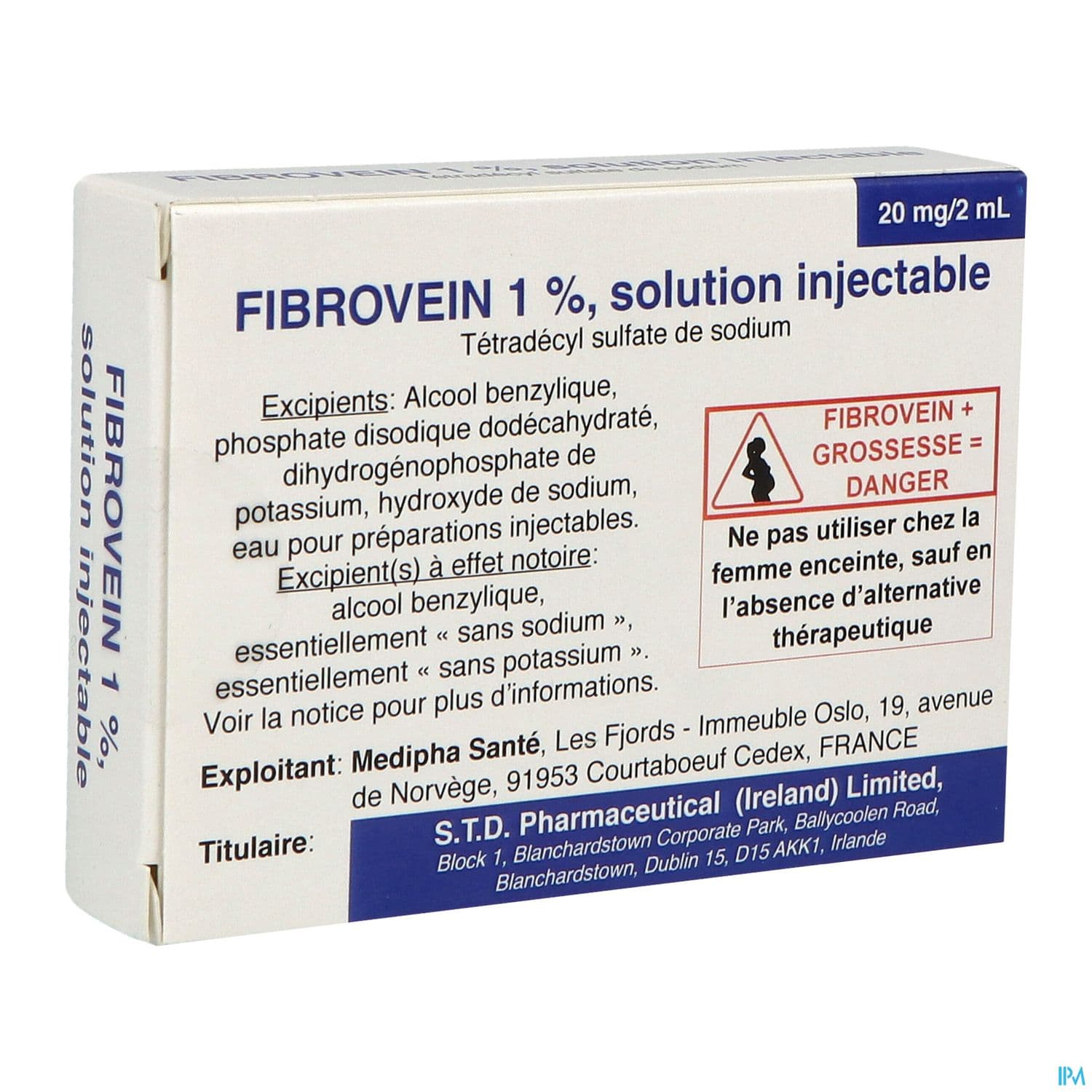 Fibrovein 1% Solution Injectable Ampoule 2ml 5 — Pharmacie de Verdun by Nexum