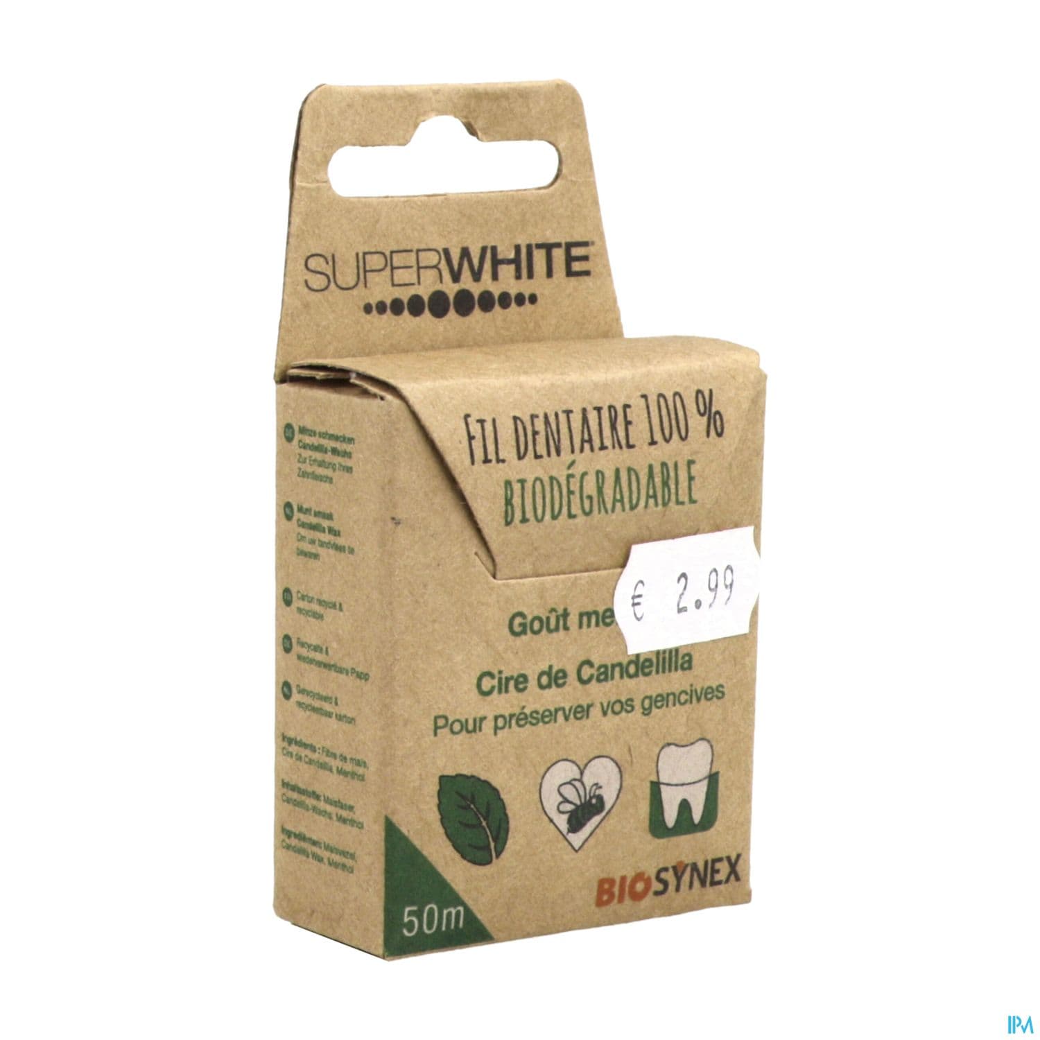 Superwhite Interdental Fil Dentaire Biodegradable 50m — Aprium Pharmacie des Colonnes - M'Sika