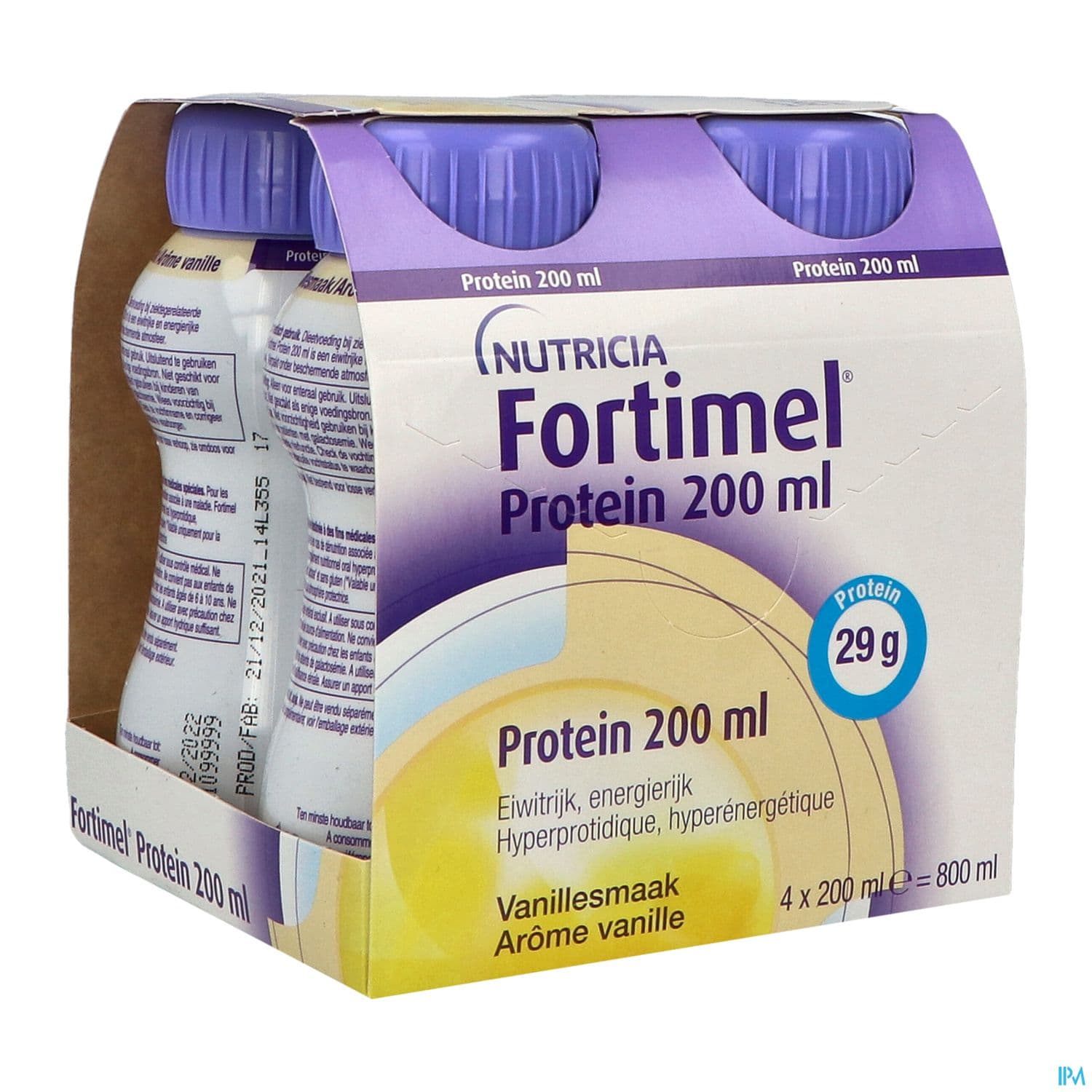 FORTIMEL PROTEIN 2.4 KCAL   DADFMS. saveur vanille.   200 ml x 4 — Pharmacie des Clos