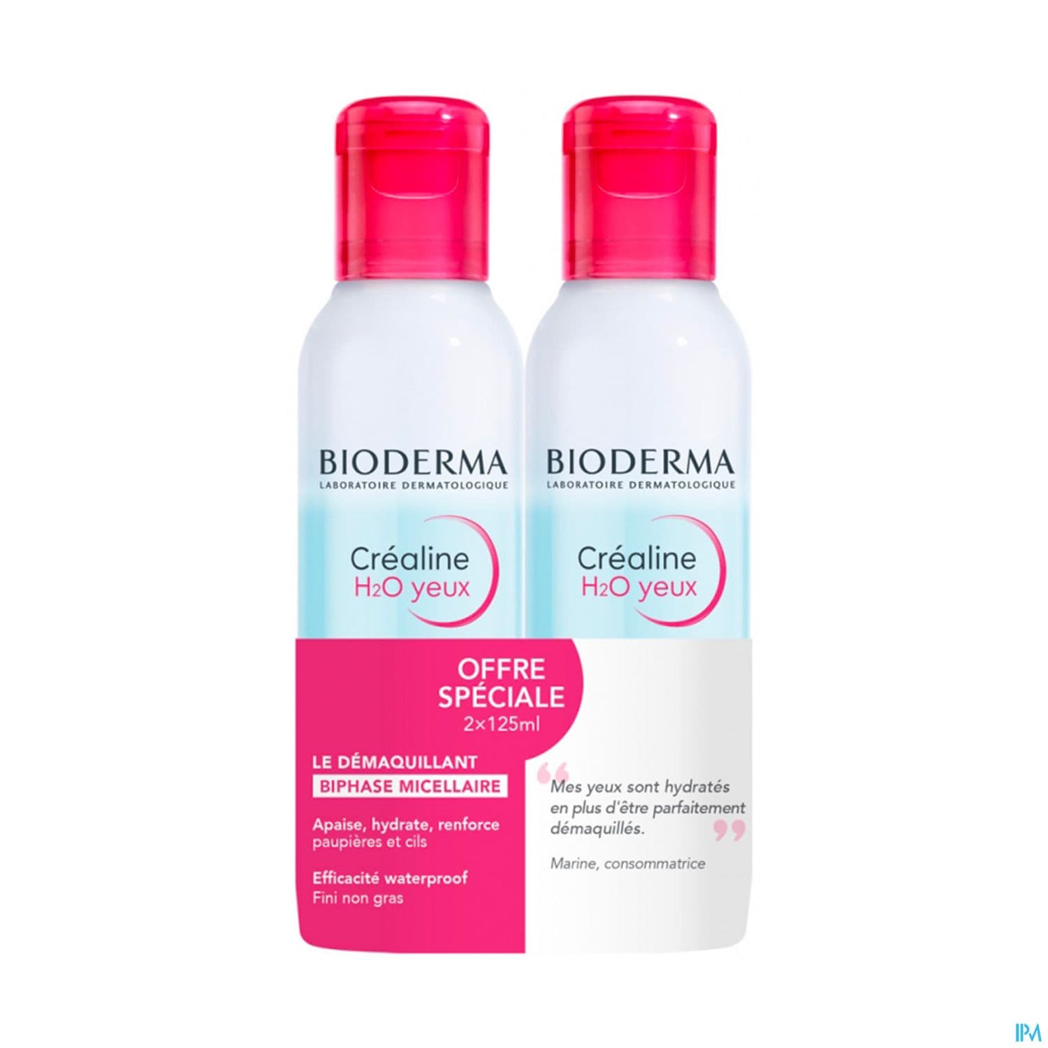 Bioderma Crealine H2o Demaquillant Yeux 125ml X2 — Pharmacie Lafayette Daloy