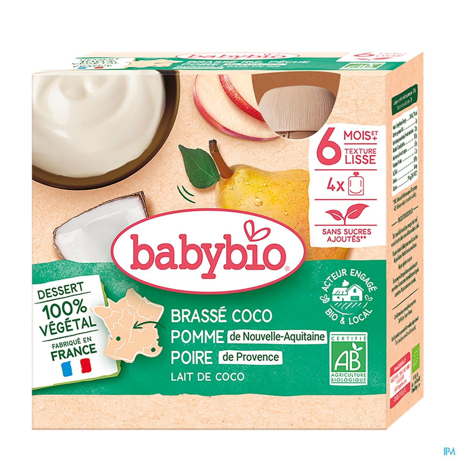 BABYBIO GOURD COCO POM/POIRE 4X85G — Pharmacie Fellous