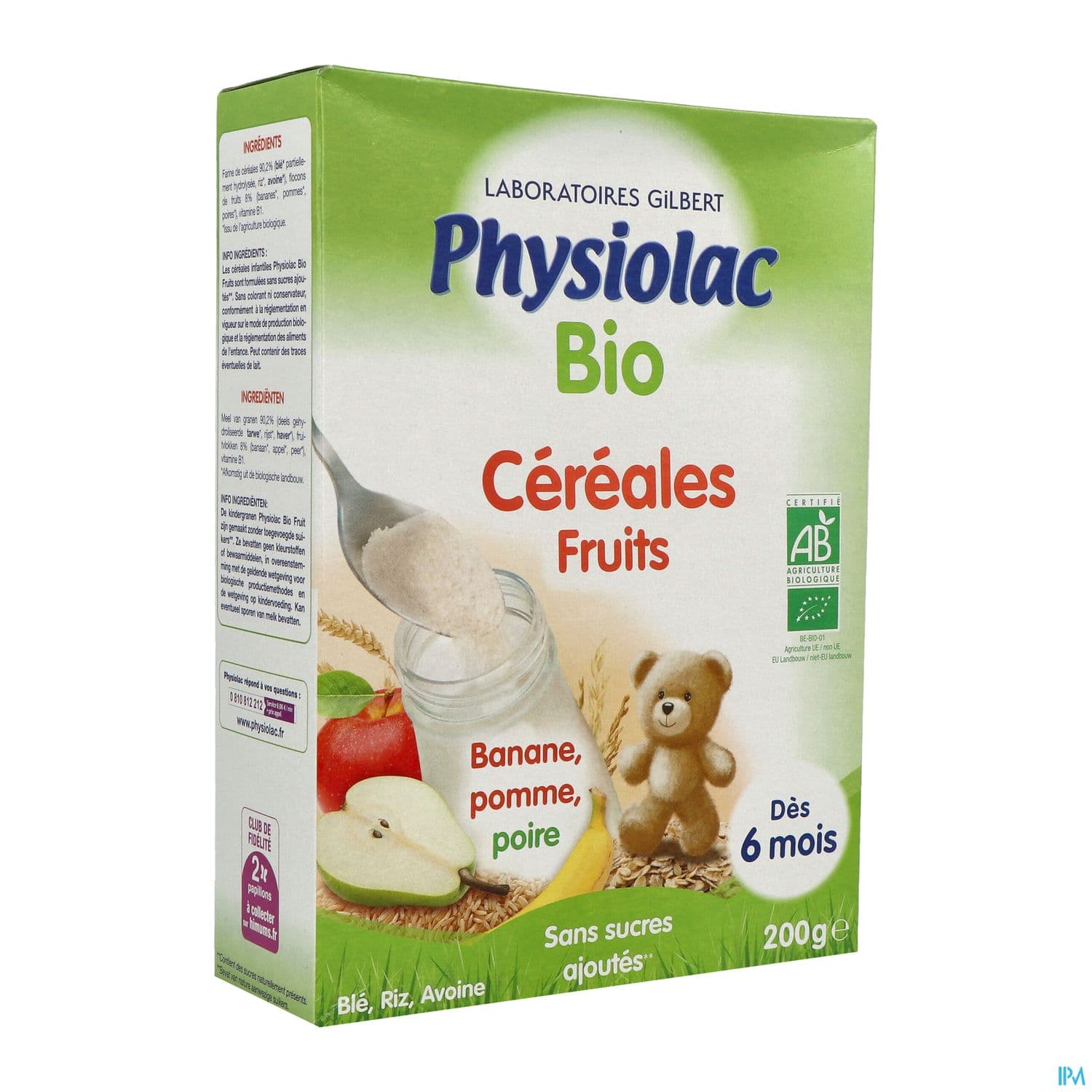 Physiolac Bio Cereales Fruits +4mois 200g — Pharmacie Pharmavance Escudier