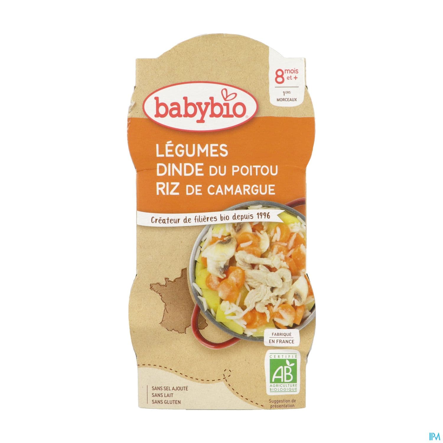 Babybio Legumes Dinde De France Riz De Camargue 8m 200g X2 — Pharmacie Pessac Arago
