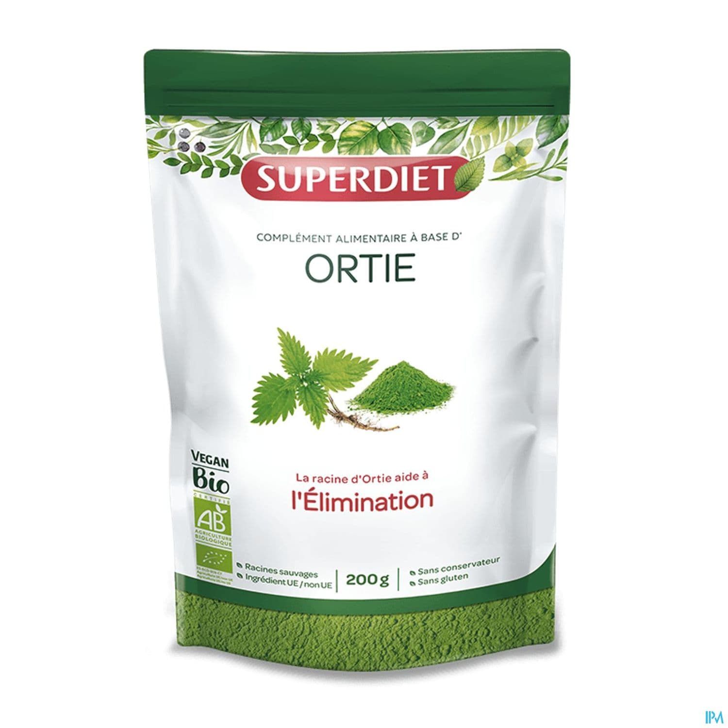 Superdiet Ortie Bio Poudre 200g — Pharmacie Lafayette de Roubaix