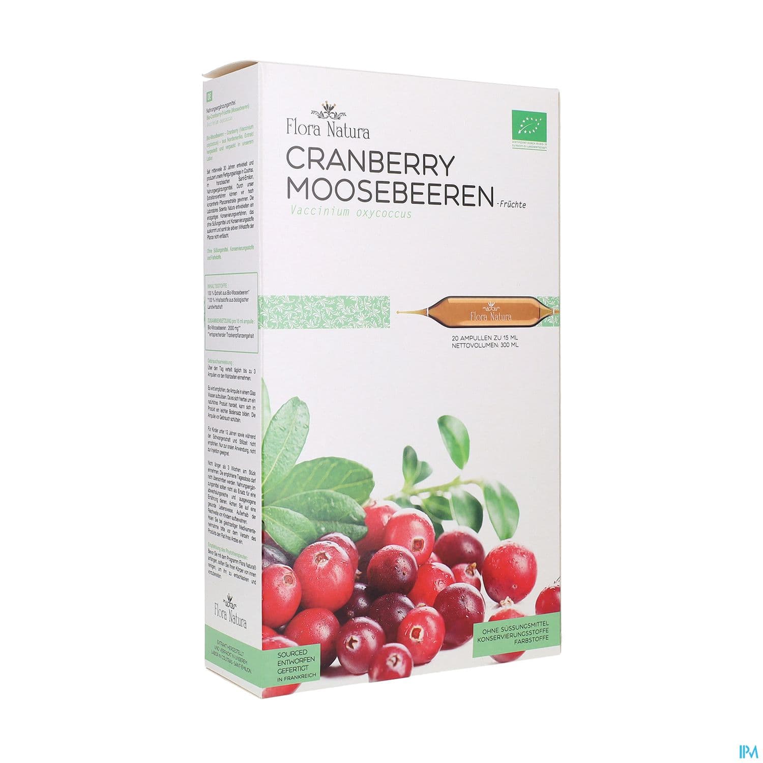 Flora Natura Canneberge Bio Ampoule 15ml 20 — Pharmacie du Grand Vitrolles