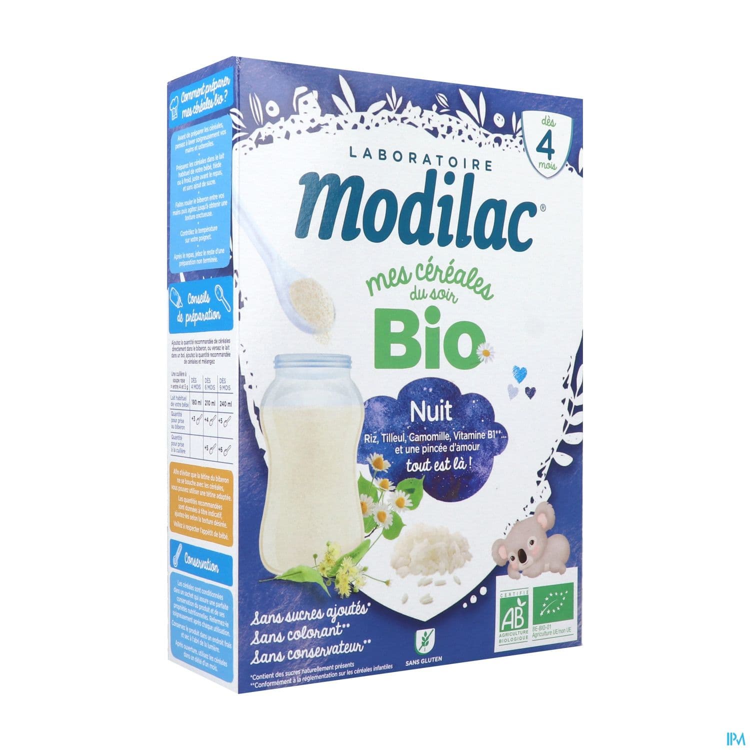 MODILAC CEREALE BIO NUIT 250G — Pharmacie des Banquets