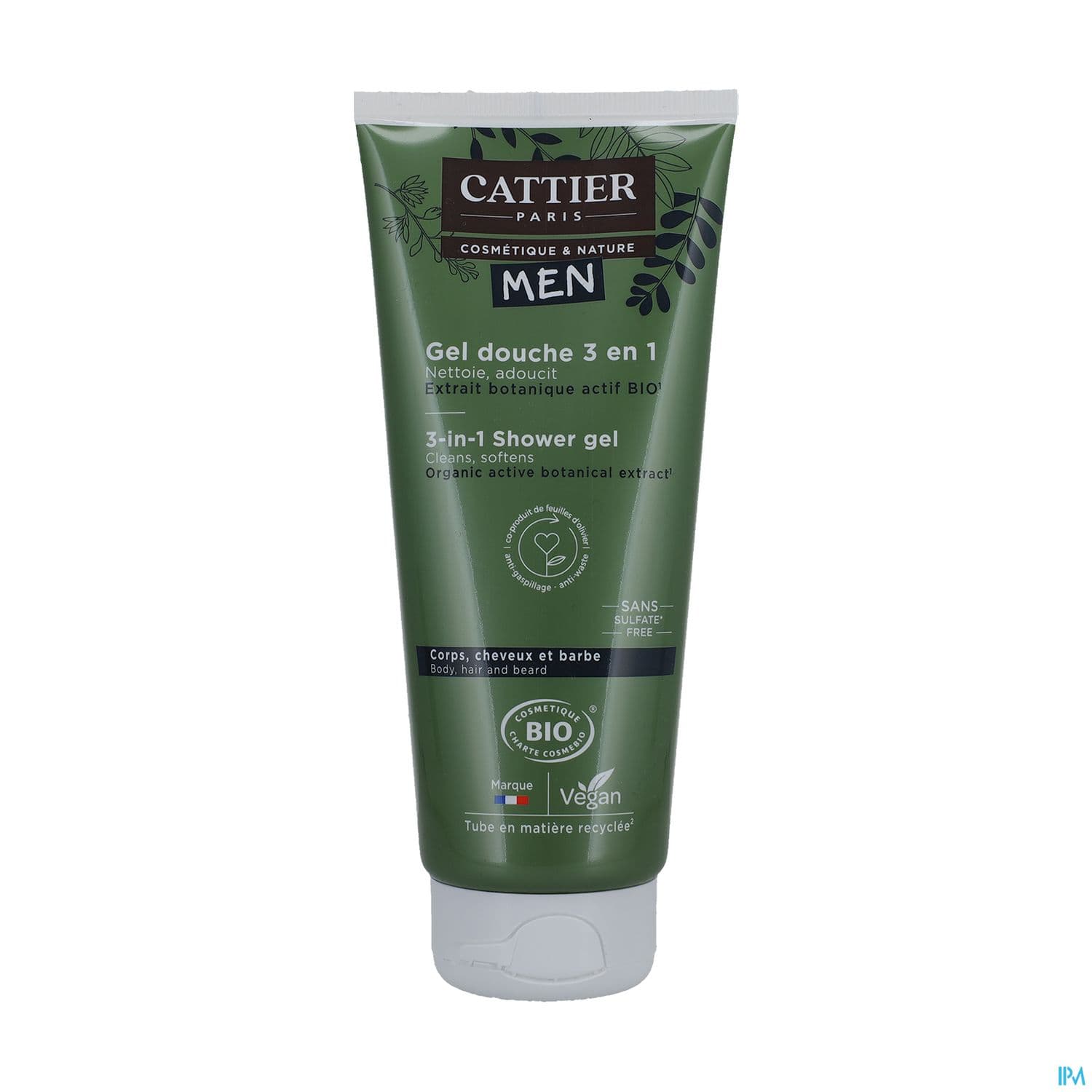 CATTIER MEN GEL DCHE 3EN1 200ML — Pharmacie Lafayette Bordeaux