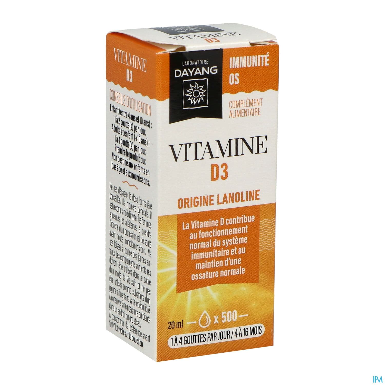 Dayang Vitamine D3 Gouttes Buvable 20ml — Pharmacie Bellevue Aix-en-Provence