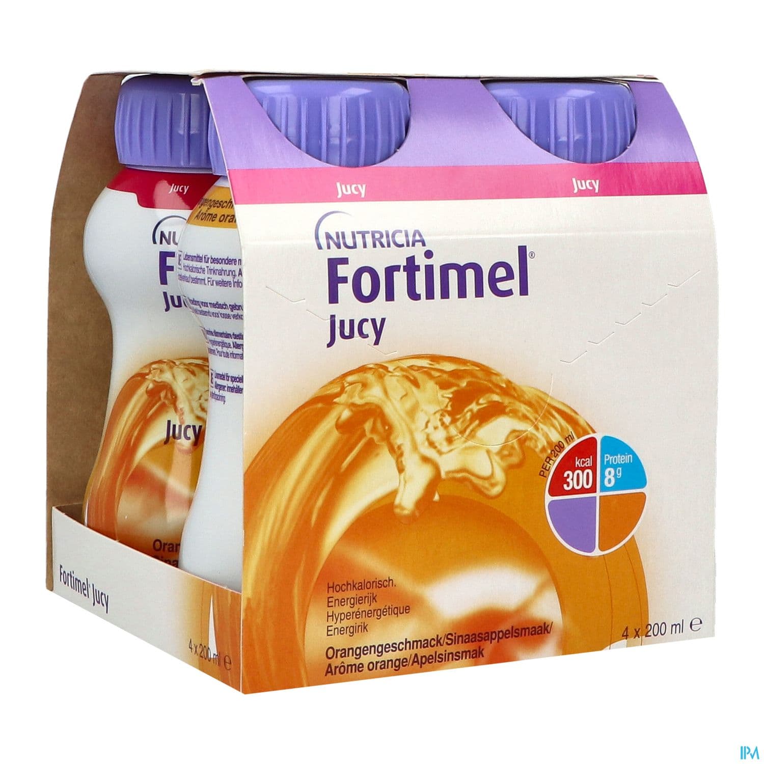 FORTIMEL JUCY 1.5 kcal    DADFMS. saveur orange.   200 ml x 4 — Pharmacie des Clos