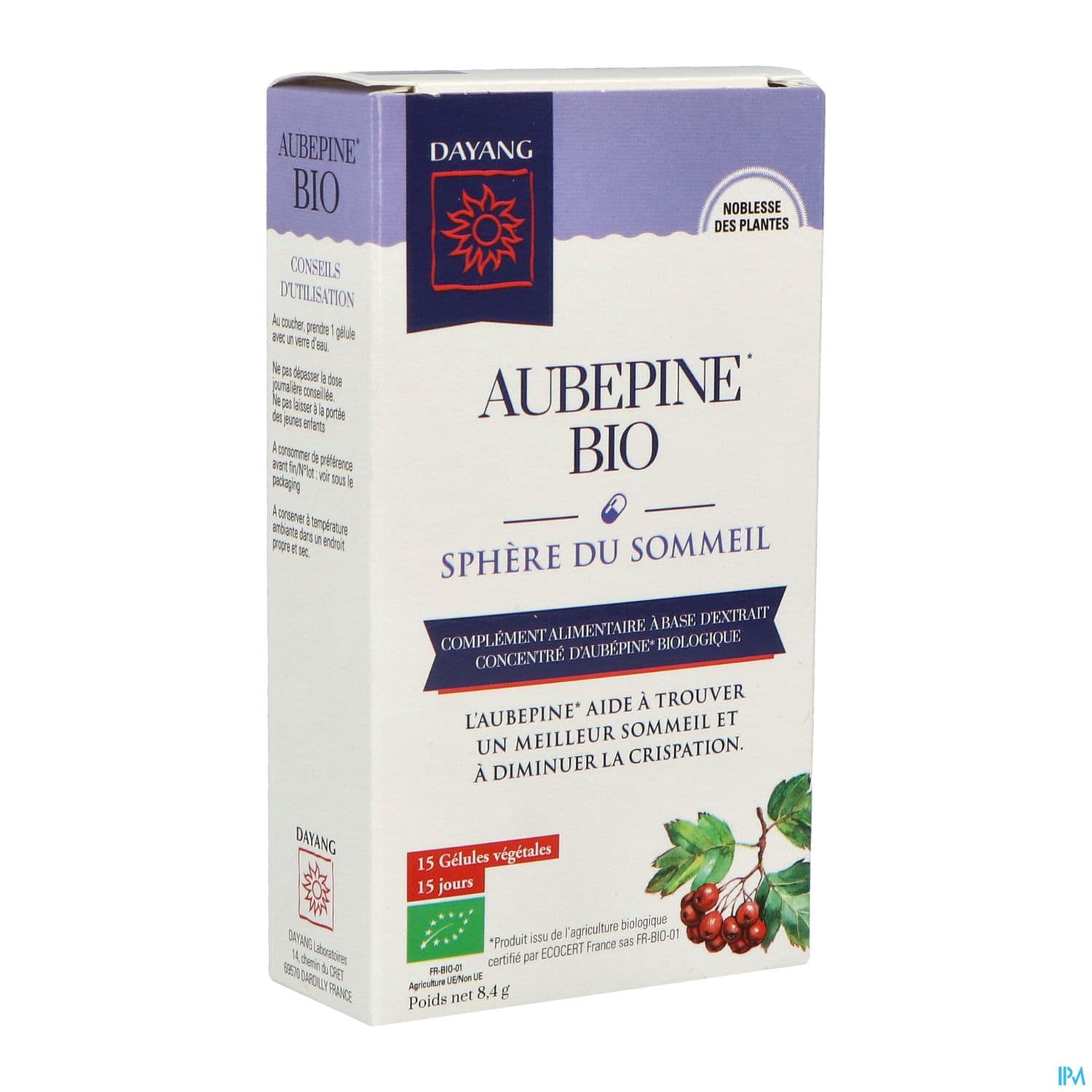 Dayang Aubepine Bio Gelule 15 — Pharmacie Bellevue Aix-en-Provence