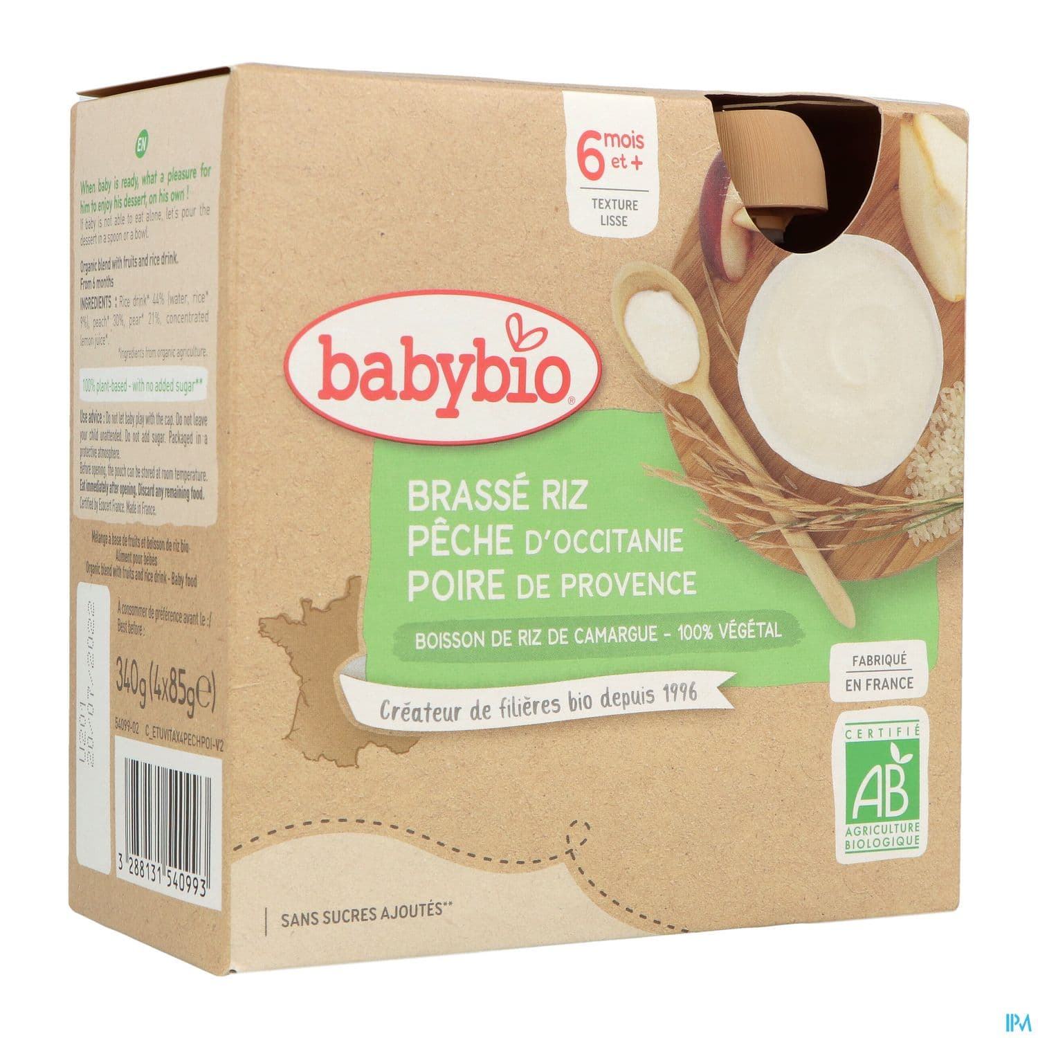 BABYBIO GOURD RIZ PECHE/POIR 4X85G — Pharmacie Centrale Boulogne by Nexum