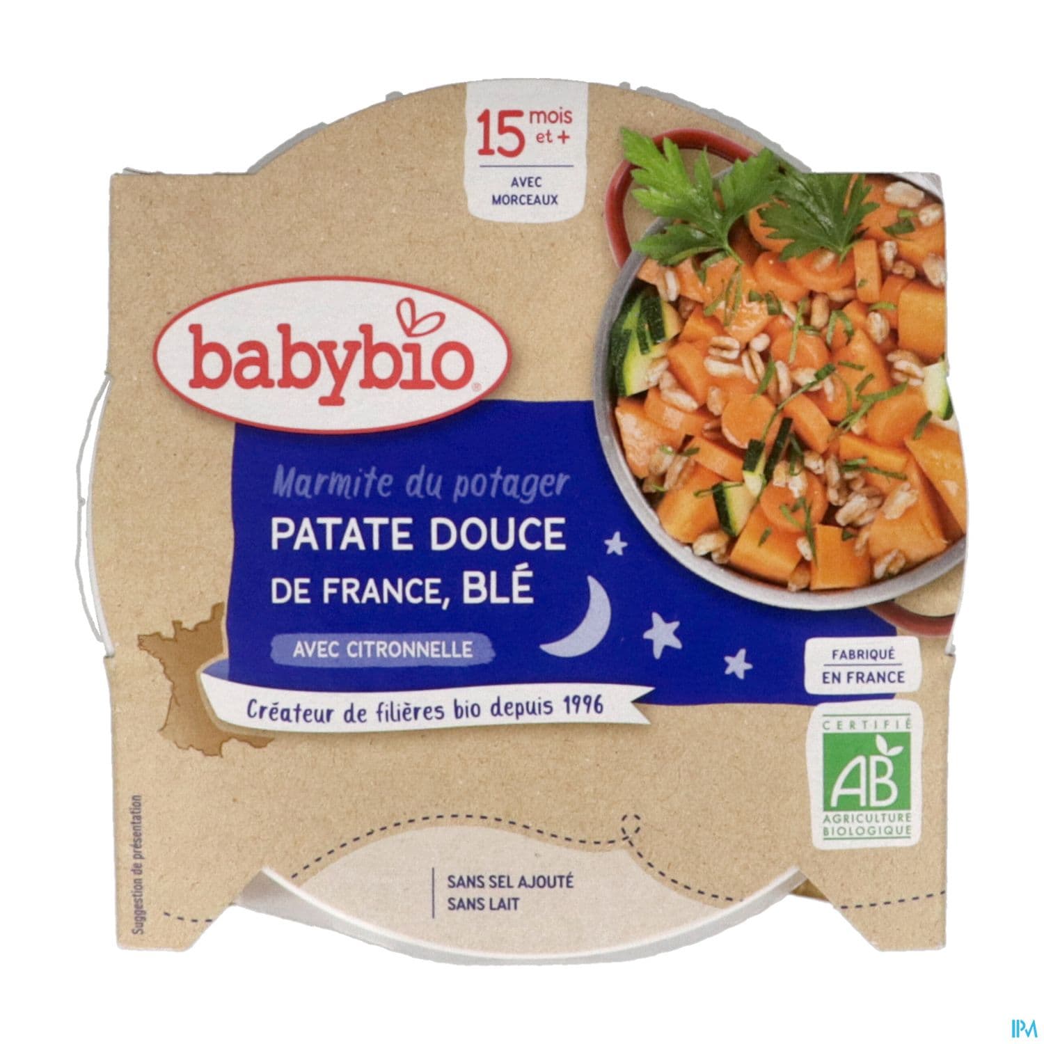 Babybio Bonne Nuit Marmite Du Potager Patate Douce Des Landes Ble A La Citronnelle 15m 260g — Pharmacie du Grand Vitrolles