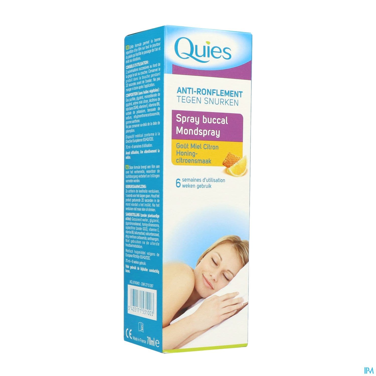 Quies Antironflement Spray Buccal Miel Citron 70ml