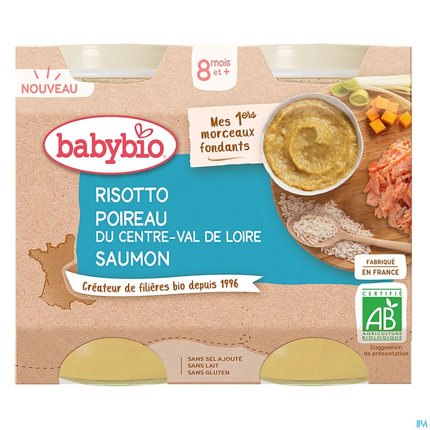 BABYBIO RISOTTO/POIREAU/SAUM2X200G — Pharmacie saint-Gilles Paris