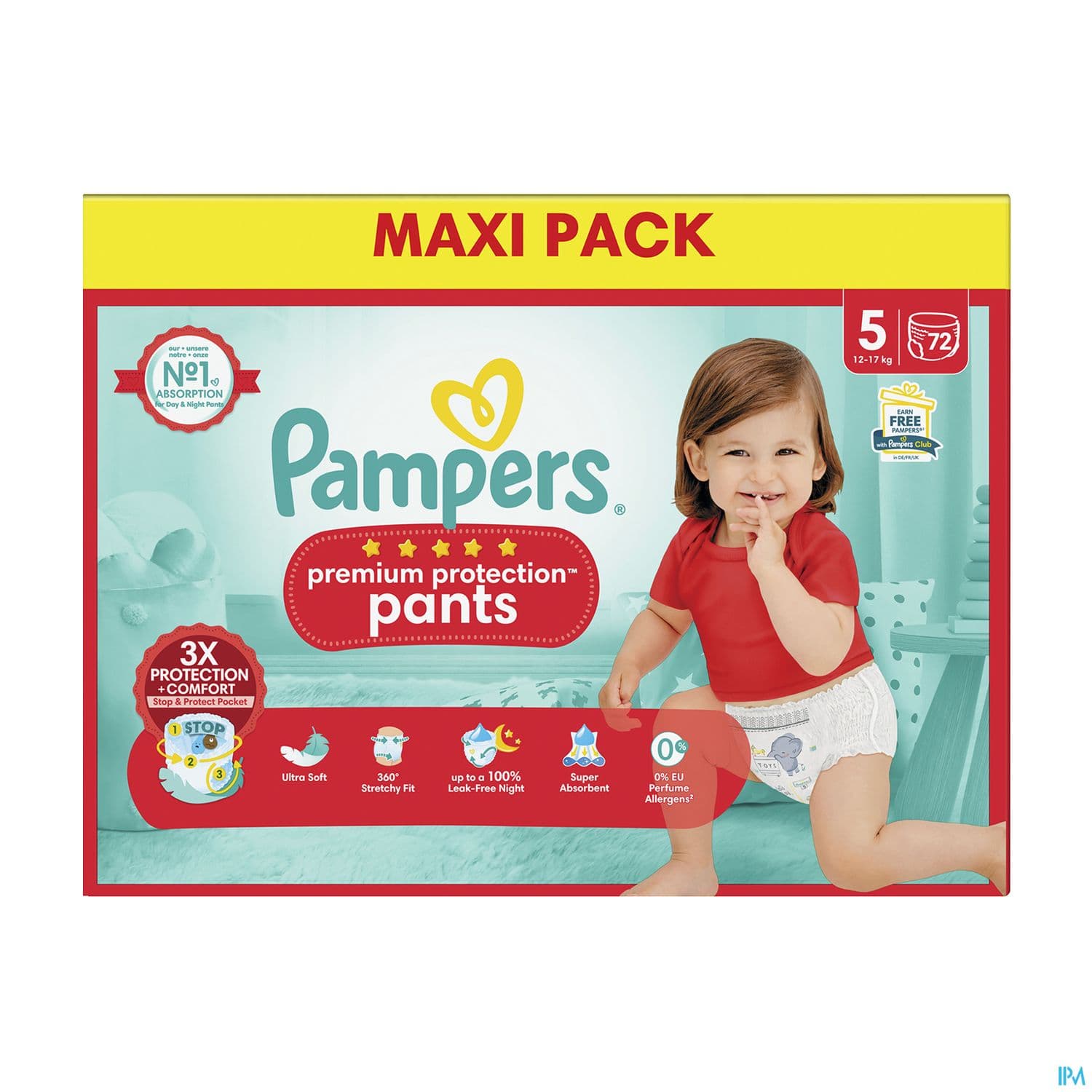Pampers Premium Protection Pants Culotte T5 12/17kg 72 — Pharmacie Marie Stuart