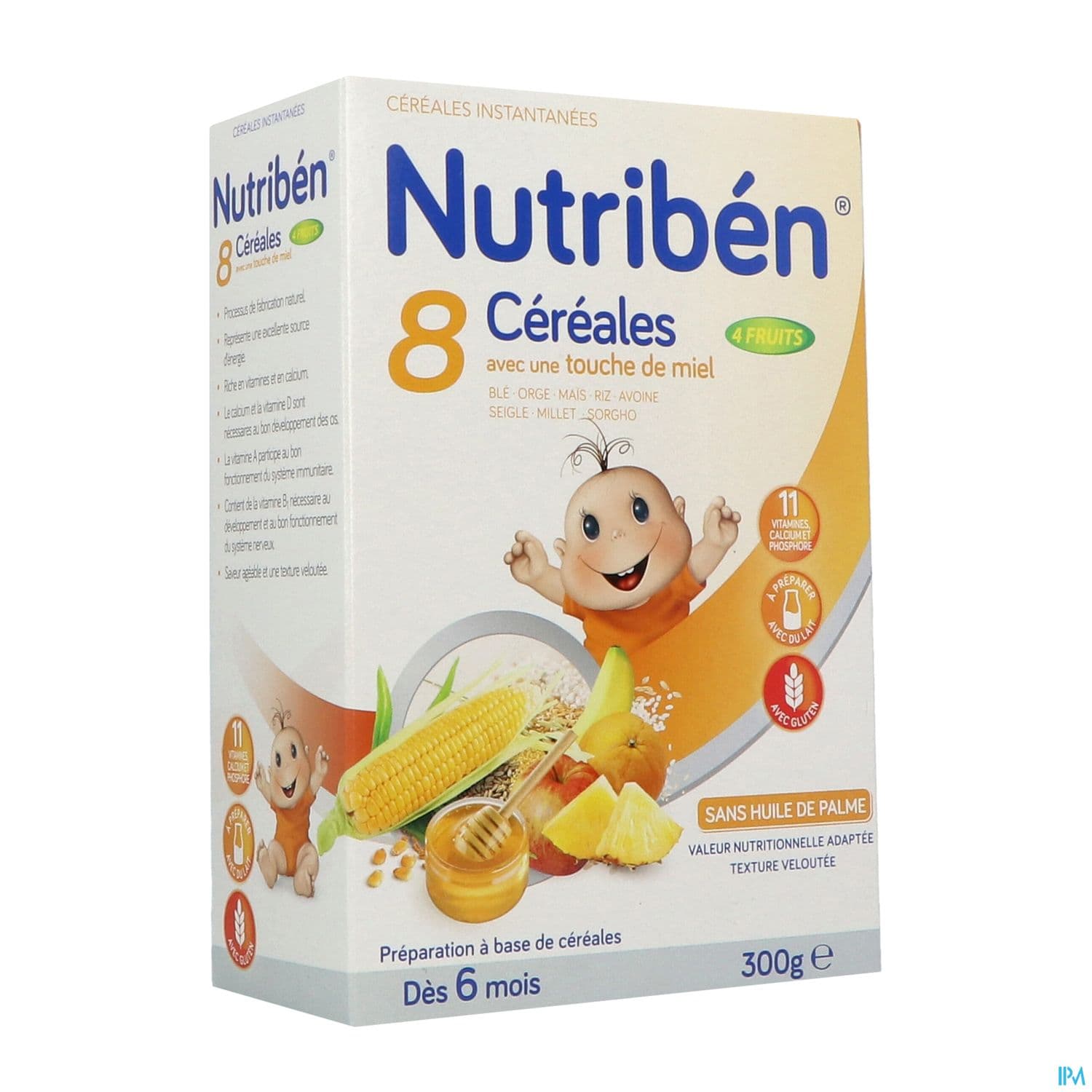 NUTRIBEN 8 CER MIEL 4FRUIT 300G — Pharmacie porte de la villette