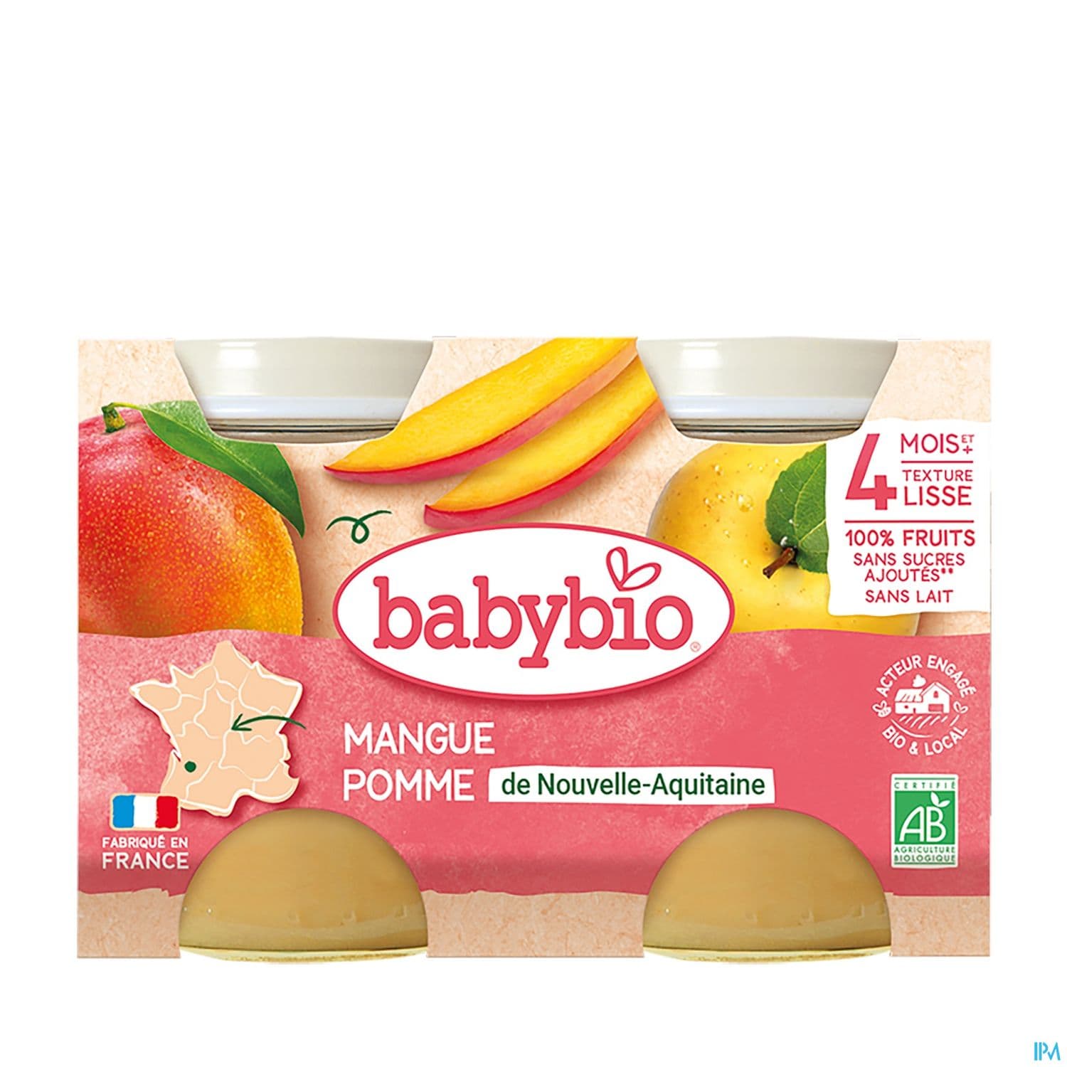 Babybio Mangue Pomme De Nouvelle Aquitaine 4m 130g X2 — pharmacie confluence ivry