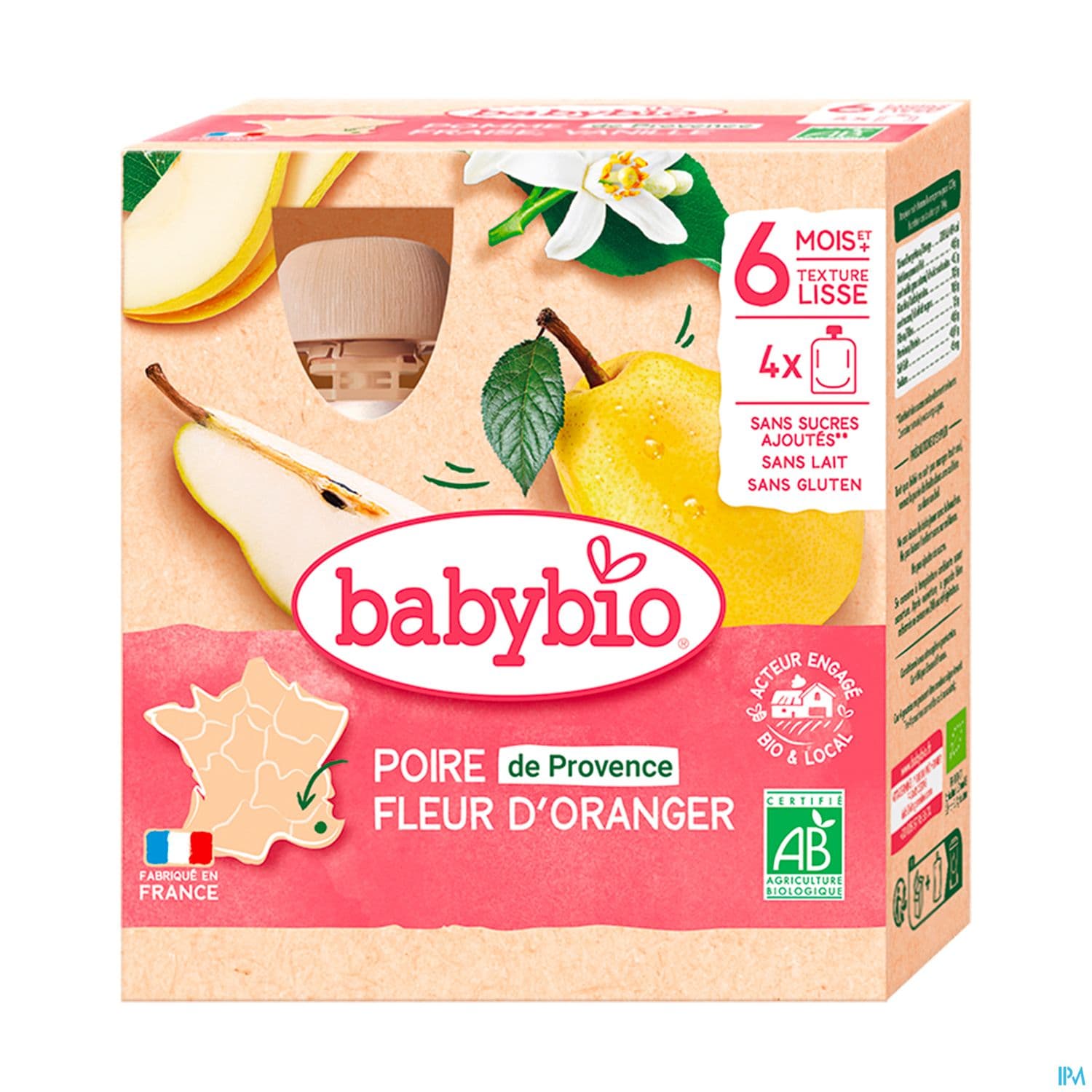 BABYBIO GOURDE POIRE FLEUR ORANGER — Grande Pharmacie de la Gare - Sartrouville
