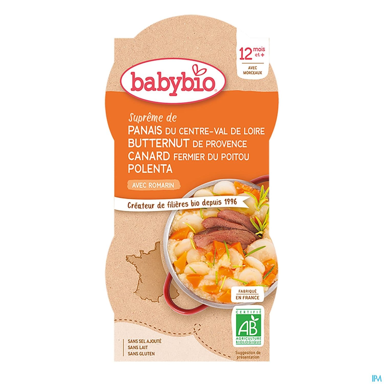 Babybio Panais Du Centre Val De Loire Butternut Canard Fermier Polenta Romarin 12m Bol 200g X2 — pharmacie confluence ivry