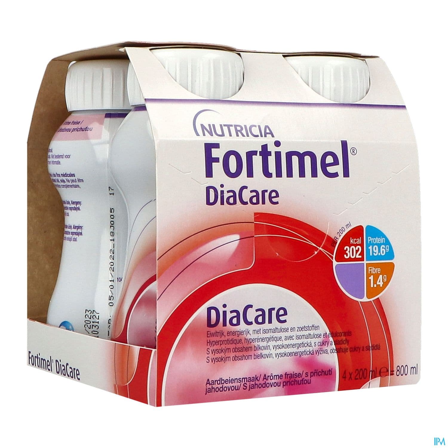 FORTIMEL DIACARE FRAISE. boisson. flacon de 4 bouteilles de 200 ml — Pharmacie des Clos