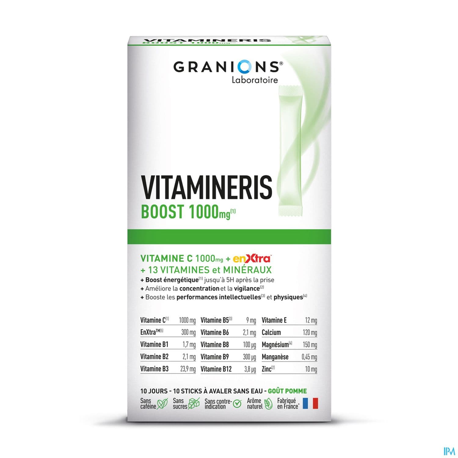 Granions Vitamineris Boost 1000mg 10 Sticks — Pharmacie Lafayette de Roubaix