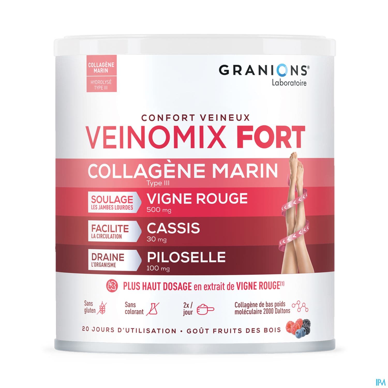 Granions Veinomix Fort Collagene Poudre 200g — Pharmacie Parc Lann