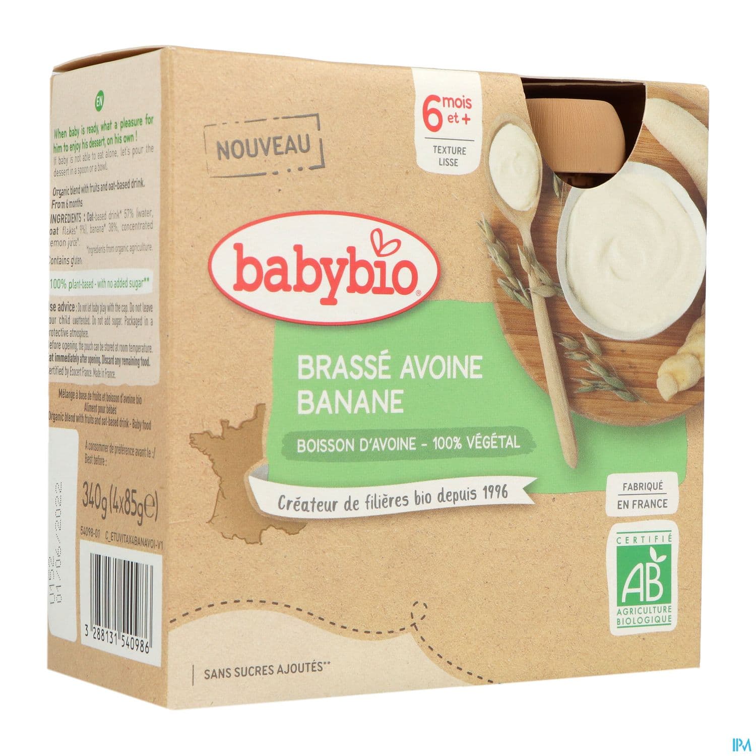 BABYBIO GOURD AVOINE BANANE 4X85G — Pharmacie Belgrand Tenon