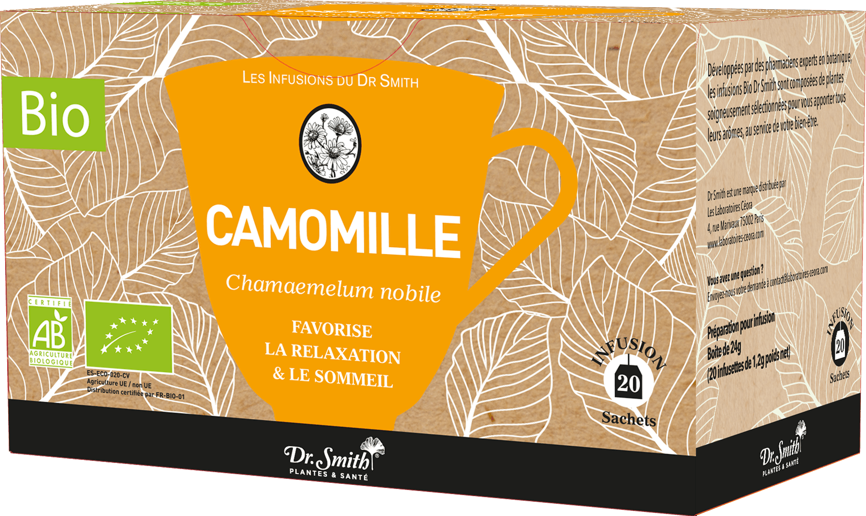 DR SMITH TIS BIO CAMOMILLE SACH 20 — Pharmacie Ammar