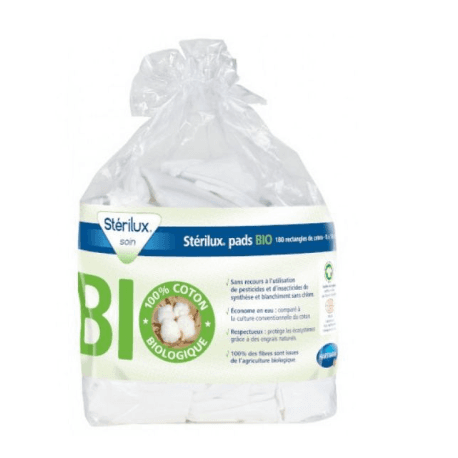 STERILUX PADS BIO COTON 8X10CM 180 — Pharmacie Ammar