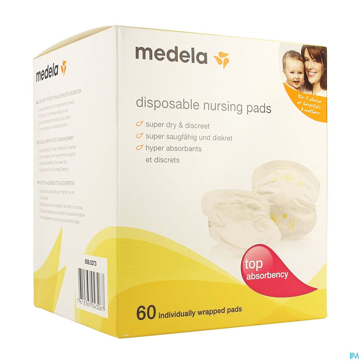 Medela Ultra Respirants Coussinet D'allaitement Adhesif Jetable 60
